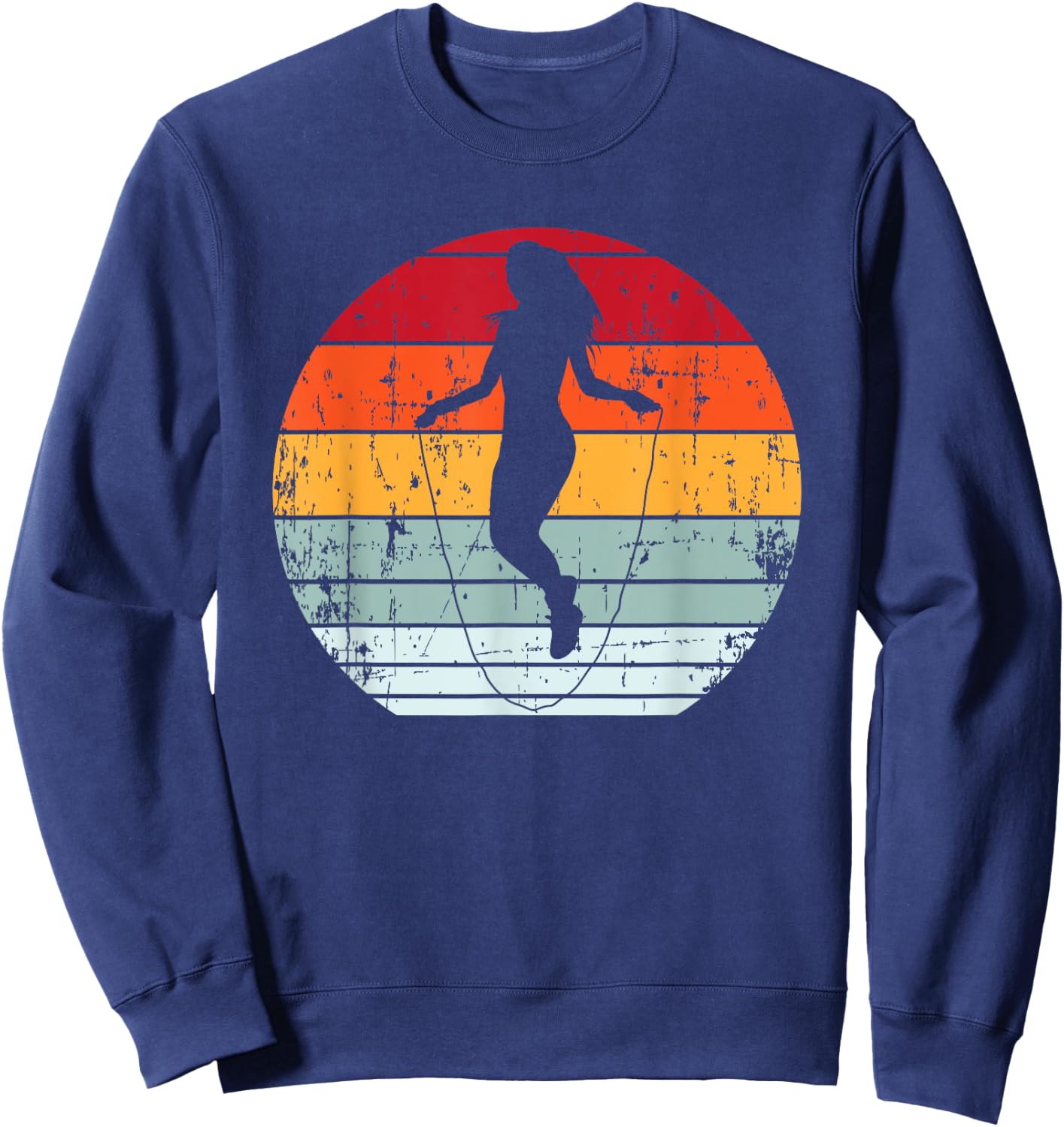 Vintage Jump Rope Skipping Funny Fitness Gift Women Sweatshirt - Sweatshirt | Navy