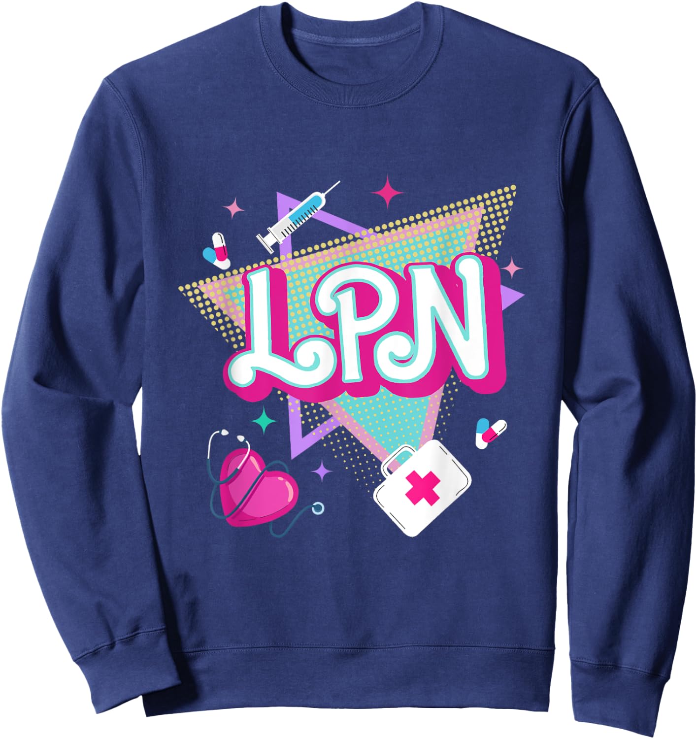 Retro vintage LPN Licensed Practical Nurse men women Sweatshirt - Sweatshirt | Navy