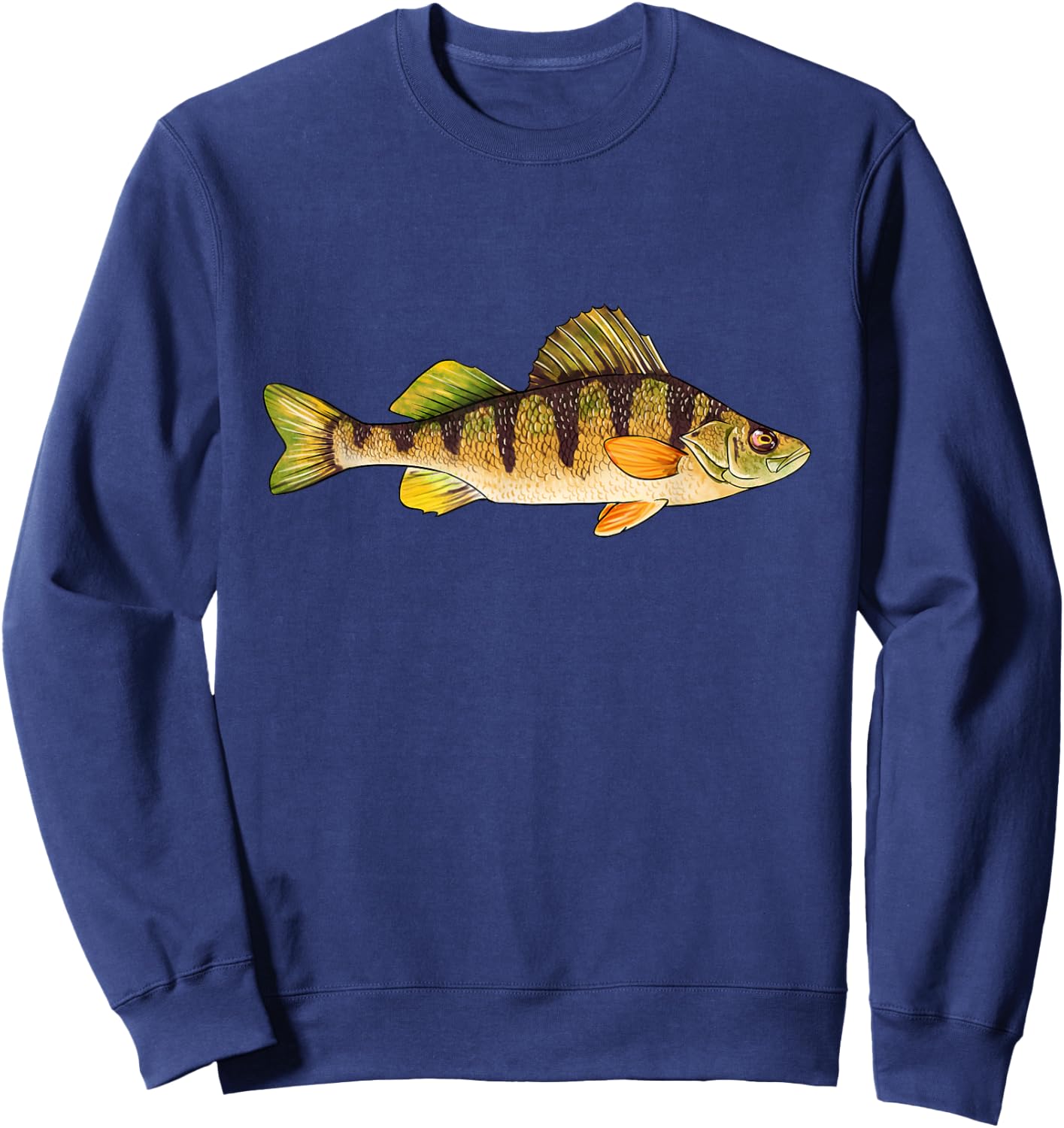 Funny Yellow Perch Fishing Freshwater Fish Angler Gift Sweatshirt - Sweatshirt | Navy