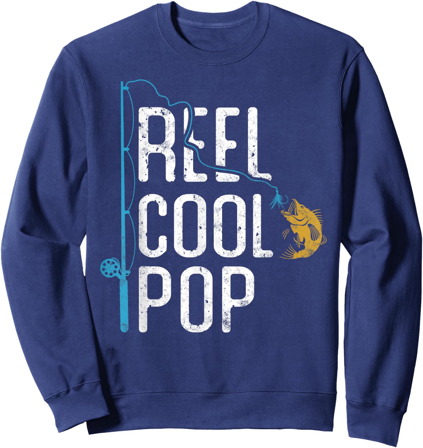 Fishing Reel Cool Pop Father’s day Gift Fisherman Pop Sweatshirt - Sweatshirt | Navy