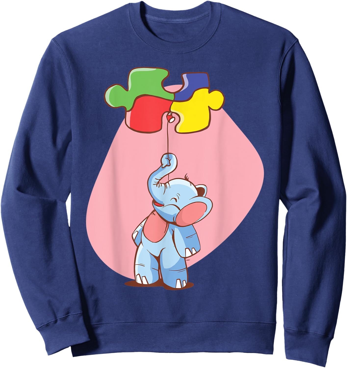 Autism Awareness Shirts with Cute Elephant Kids Men Women Sweatshirt - Sweatshirt | Navy