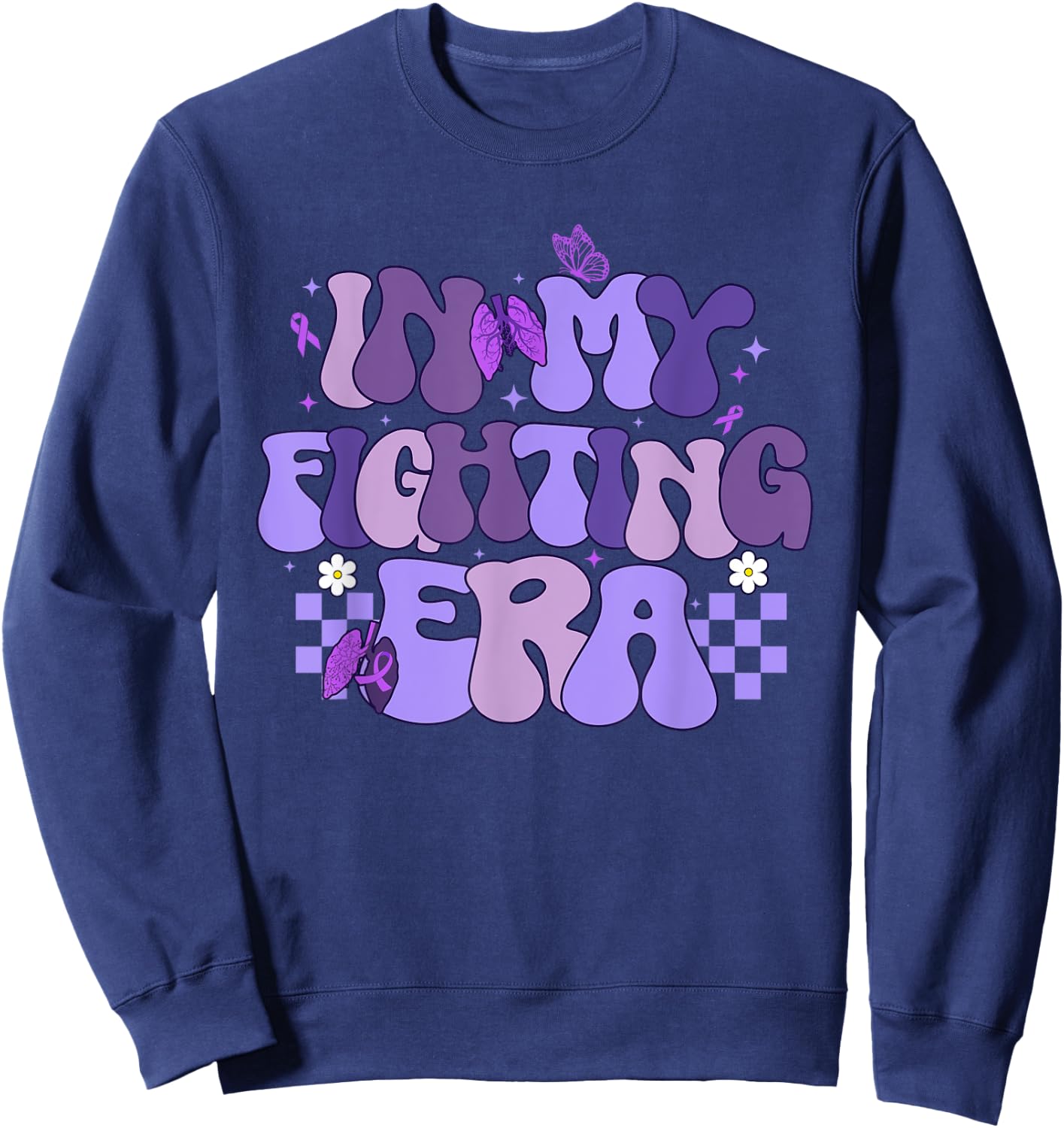 In My Fighting Era Cystic Fibrosis Awareness Month Sweatshirt - Sweatshirt | Navy
