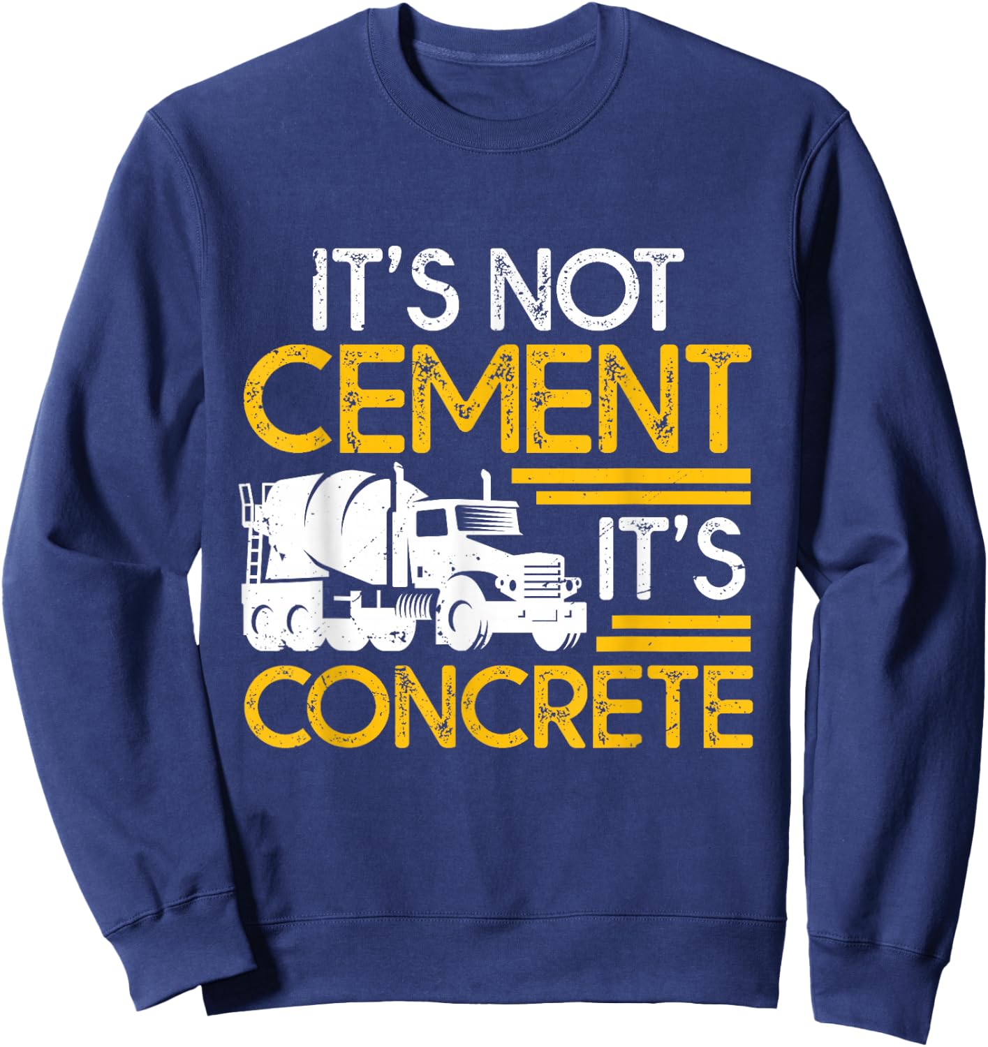 SHIRTSIDE Concrete Men's & Women's Black Concrete Pump Operator , Classic Fit, Short Sleeve, Small, Round Neck, Modern Concrete Design, All Seasons Sweatshirt - Sweatshirt | Navy