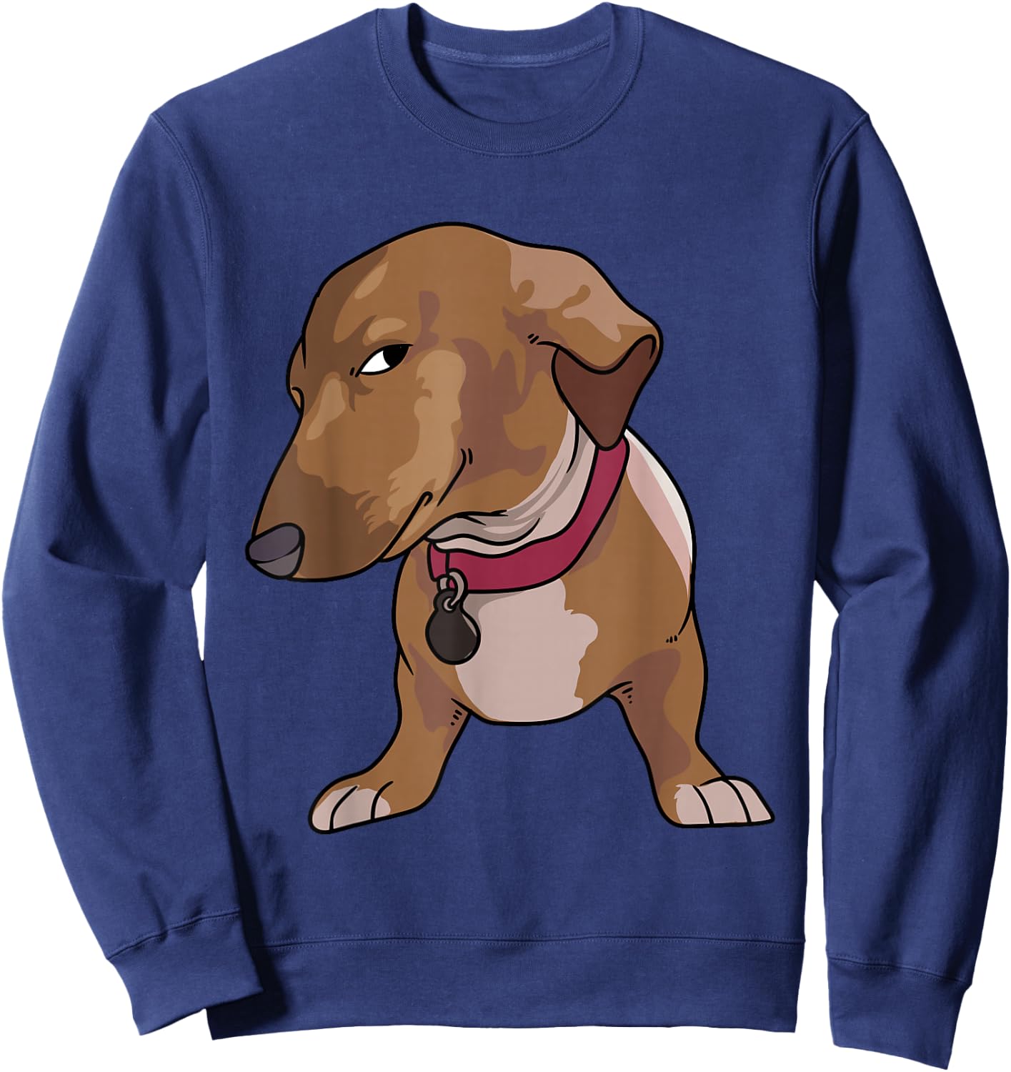 Side Eye Dog Meme Funny Dog Giving Side Eye Sweatshirt - Sweatshirt | Navy
