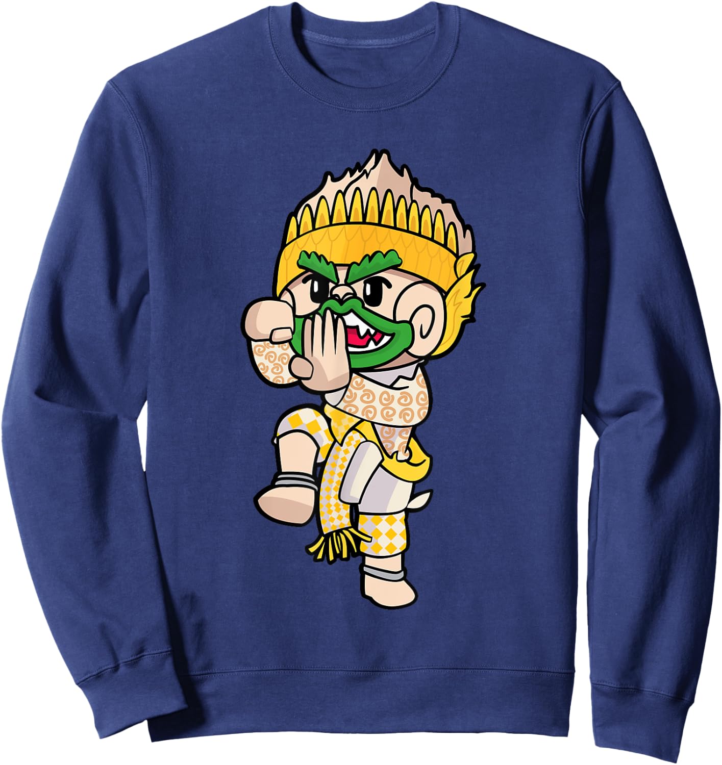 Cambodian Khmer Thai and Lao Hanuman Idol Monkey King Sweatshirt - Sweatshirt | Navy