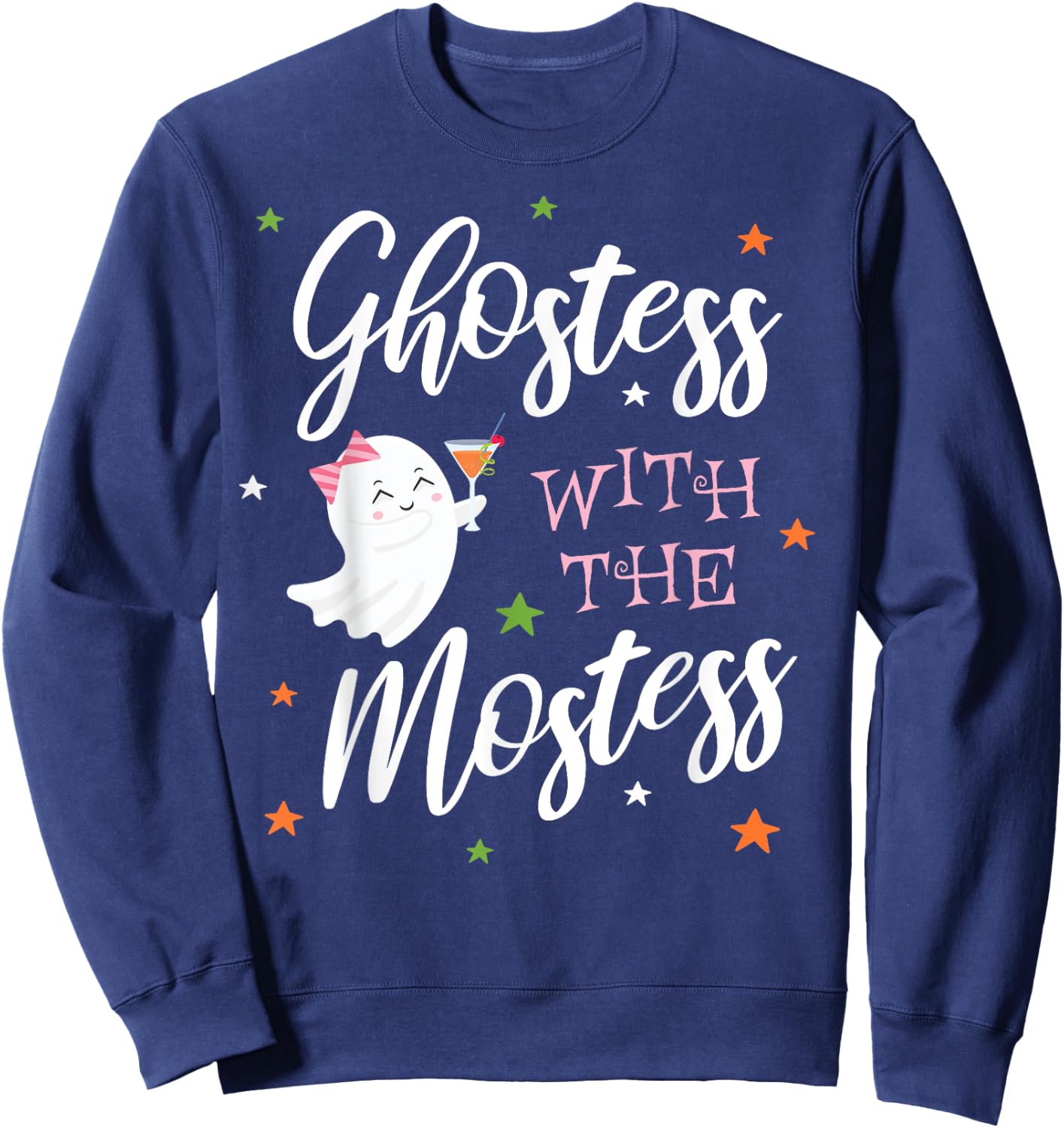 Halloween Party Ghost Ghostess with Mostess Sweatshirt - Sweatshirt | Navy
