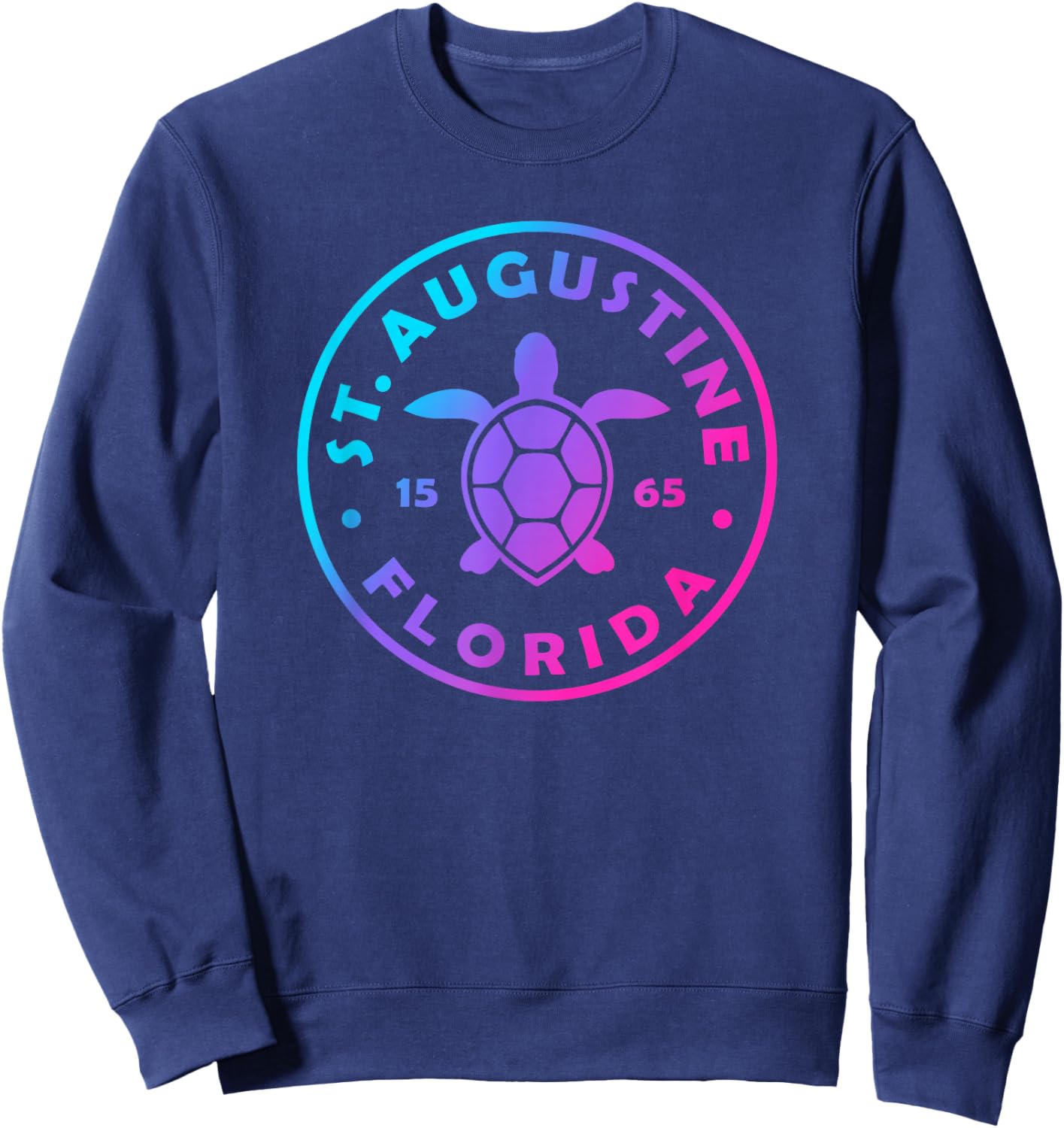 St. Augustine Florida Sea Turtle Tie Dye Beach Vacation Sweatshirt - Sweatshirt | Navy
