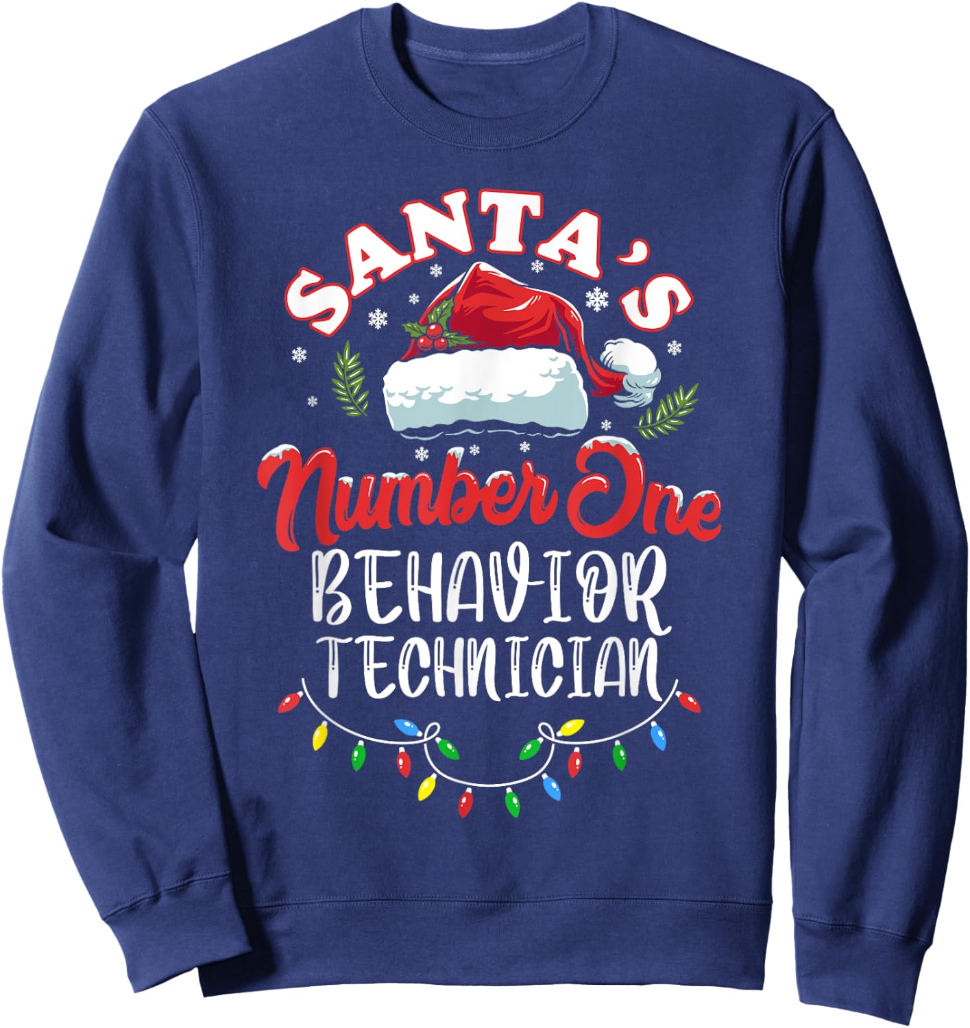 Behavior Tech Christmas Gift ABA RBT Behavior Technician Sweatshirt - Sweatshirt | Navy