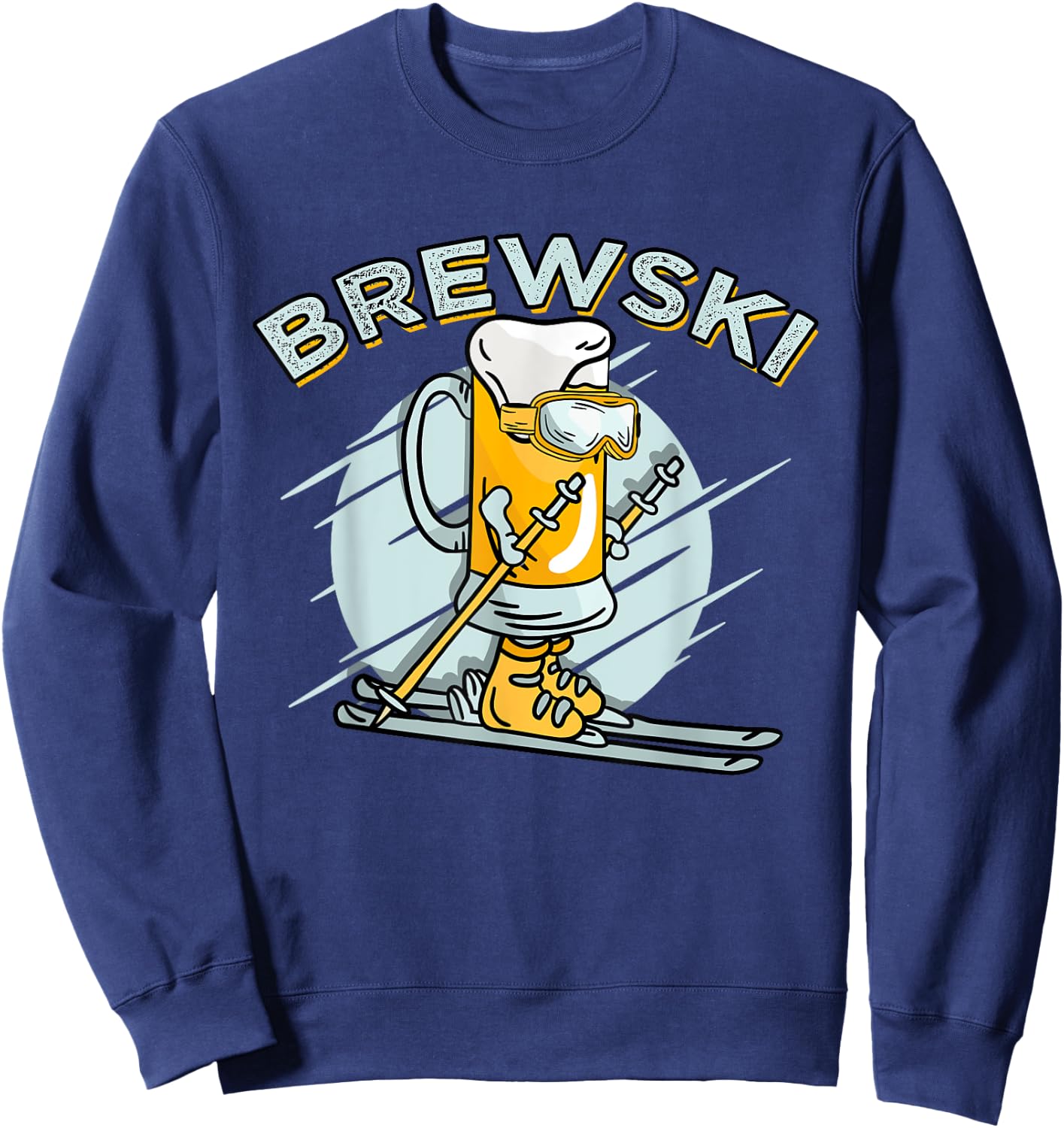 Brewski - Skiing Beer for Winter Sport Sweatshirt - Sweatshirt | Navy