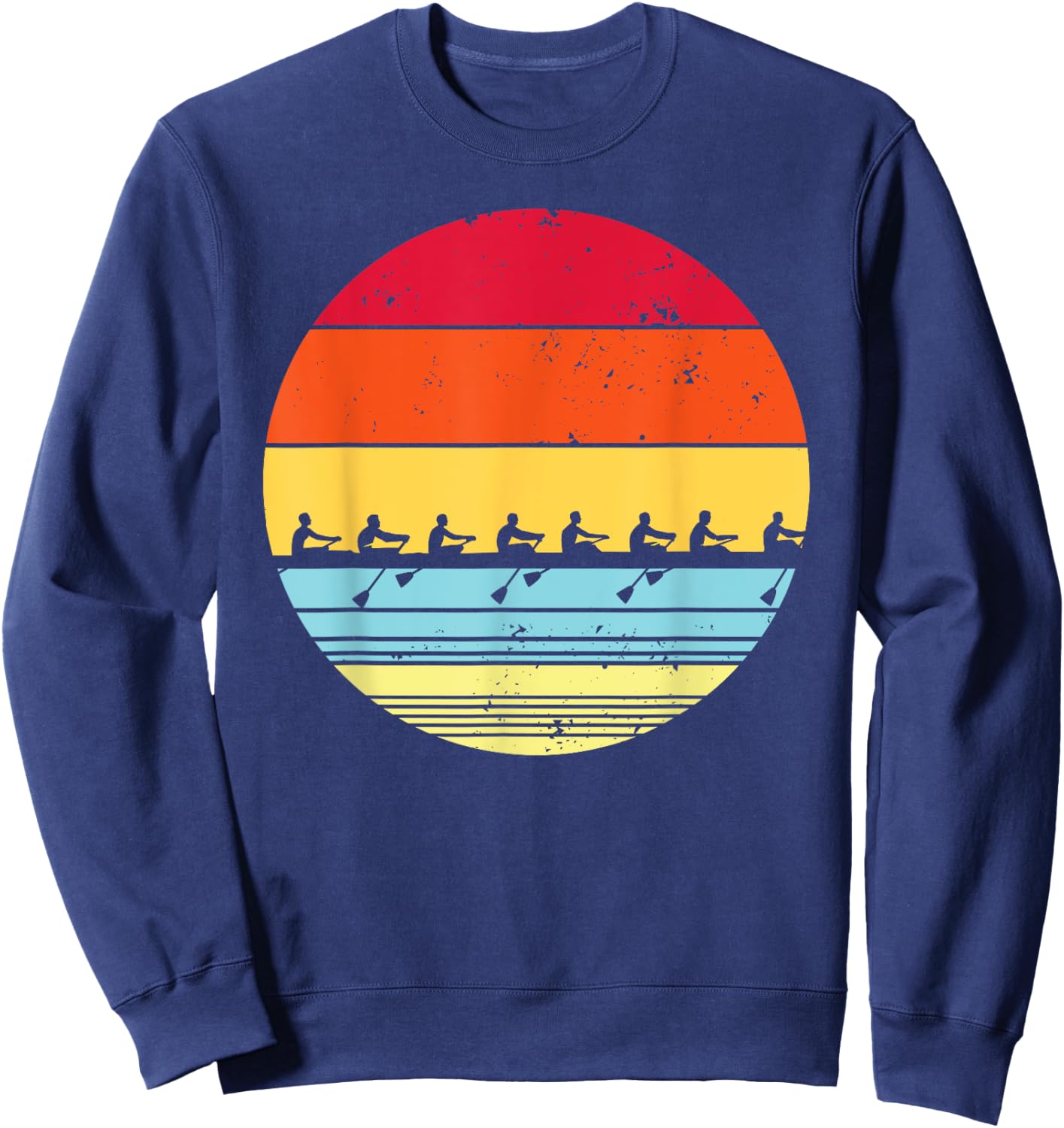 Vintage Rowing Funny Rower Crew Boat Team Gift Women Sweatshirt - Sweatshirt | Navy