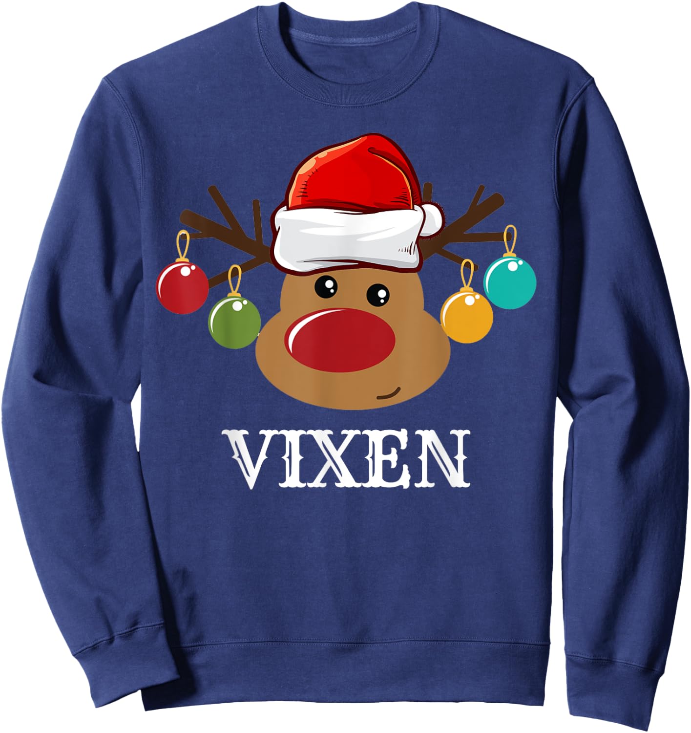 Santa Reindeer Vixen Xmas Group Costume Sweatshirt - Sweatshirt | Navy