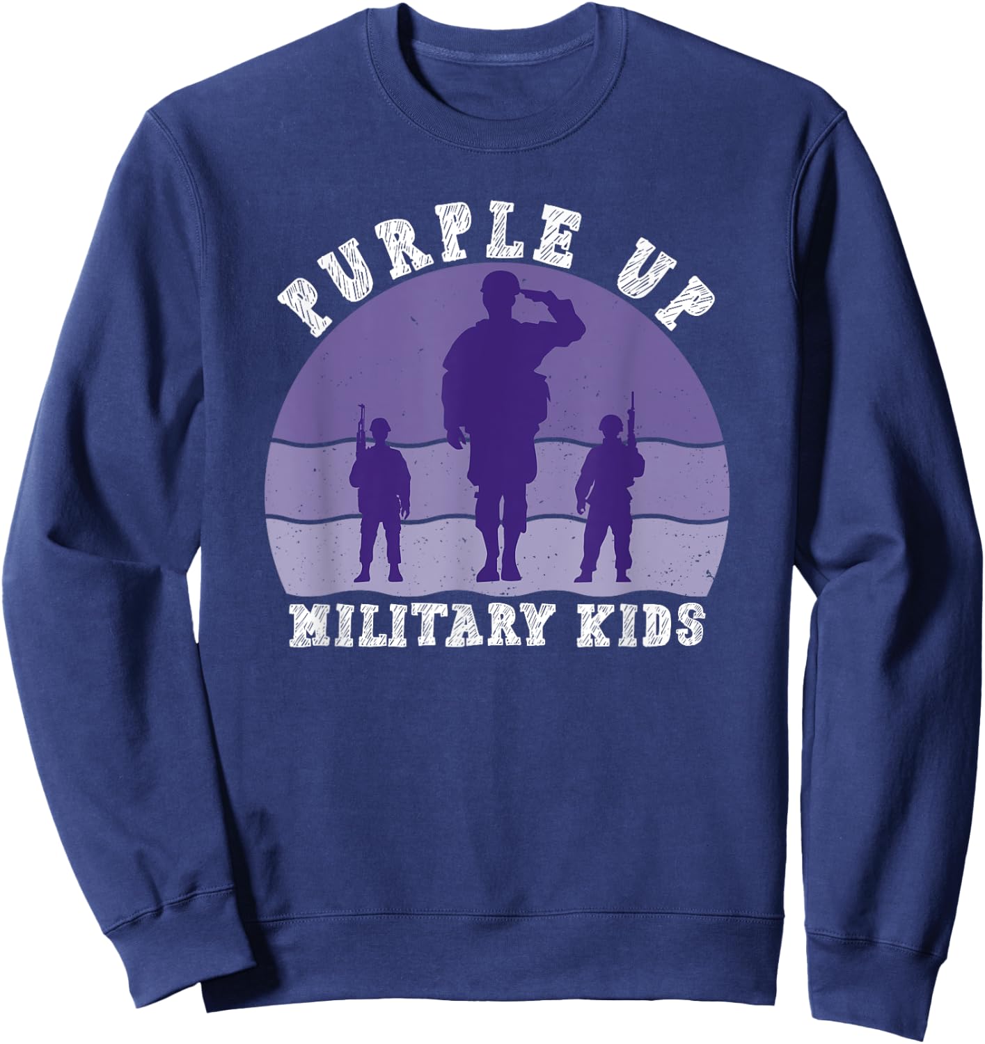 Purple Up For Military Kids Military Child Month Men Women Sweatshirt - Sweatshirt | Navy