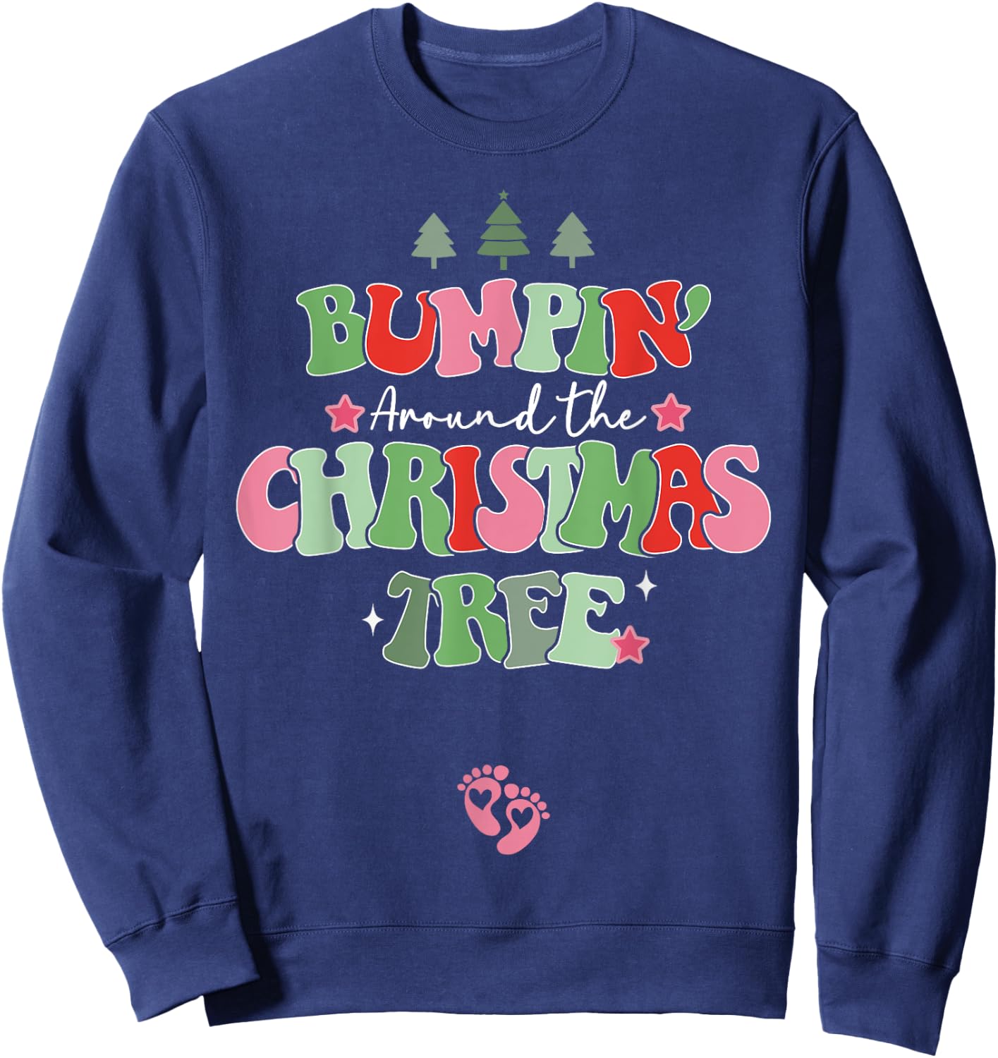 Bumping Around The Christmas Tree Christmas Pregnancy Sweatshirt - Sweatshirt | Navy