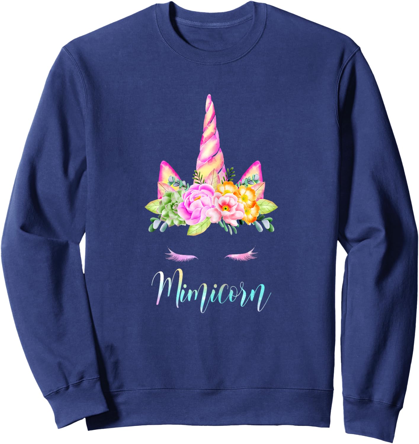 Funny Mimicorn Unicorn Costume Women Mom Mother's Day Sweatshirt - Sweatshirt | Navy