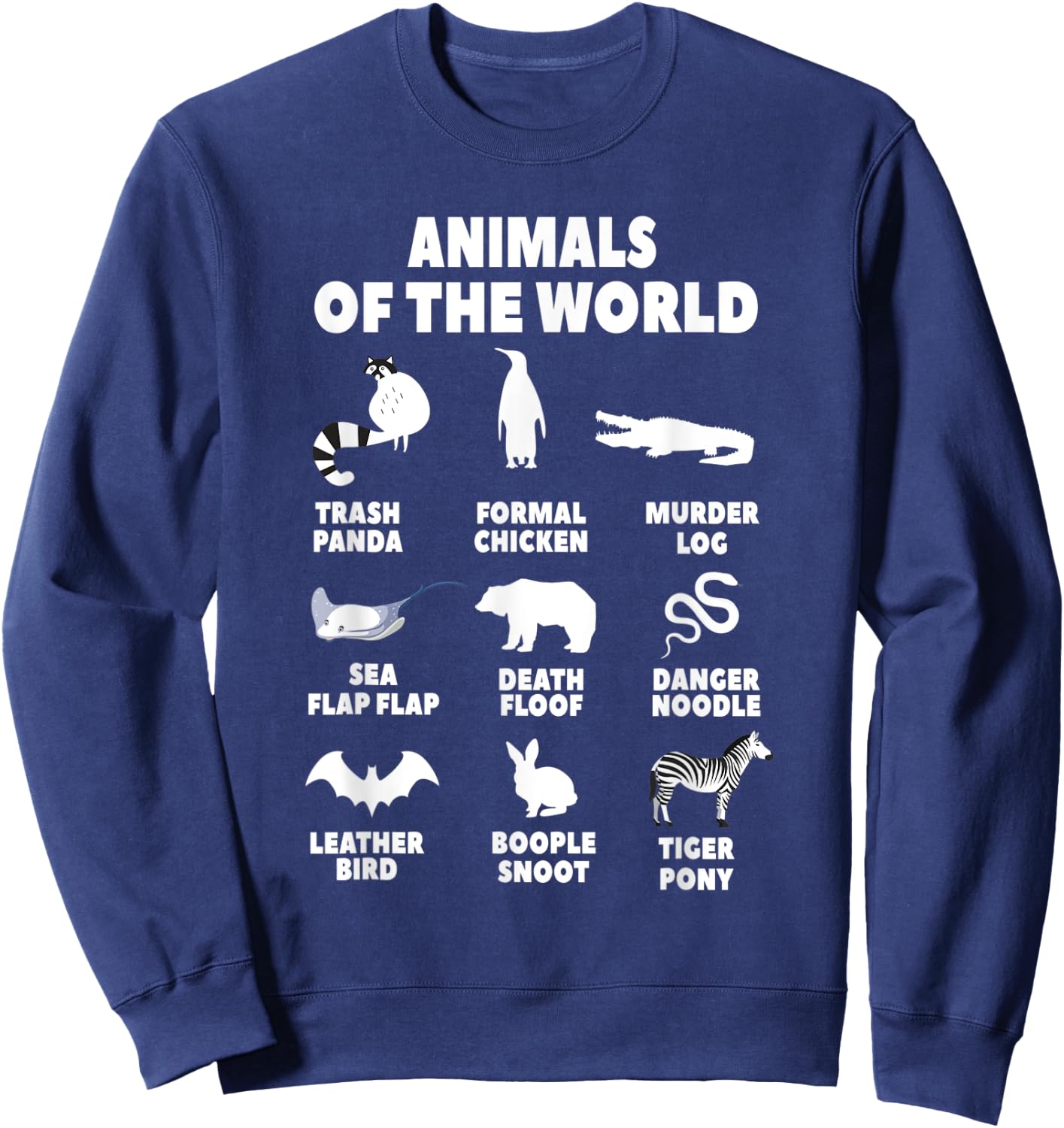 Animals Of The World Biology Wildlife Gift Sweatshirt - Sweatshirt | Navy