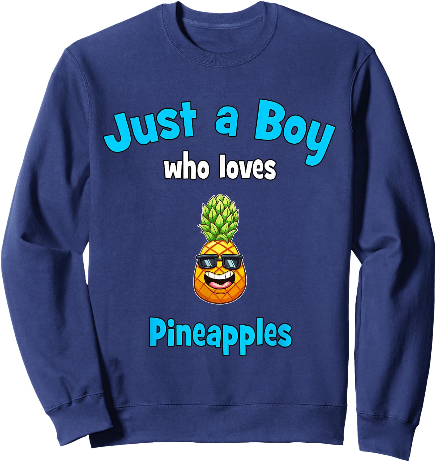 Pineapple Shirt for Boys | Kids Pineapple Sweatshirt - Sweatshirt | Navy