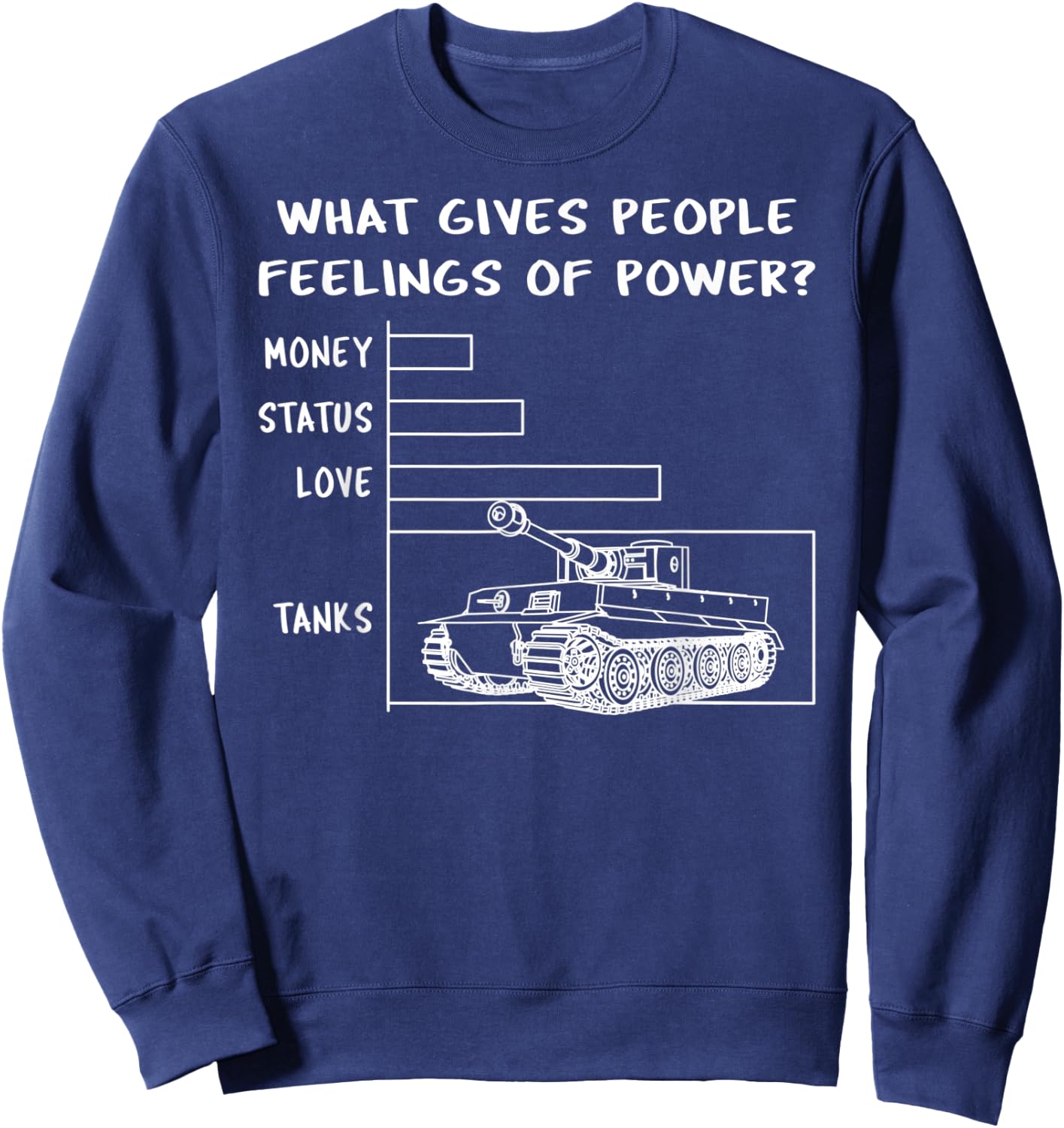 Tiger Tank Panzer VI Power Meme WW2 Gift Sweatshirt - Sweatshirt | Navy