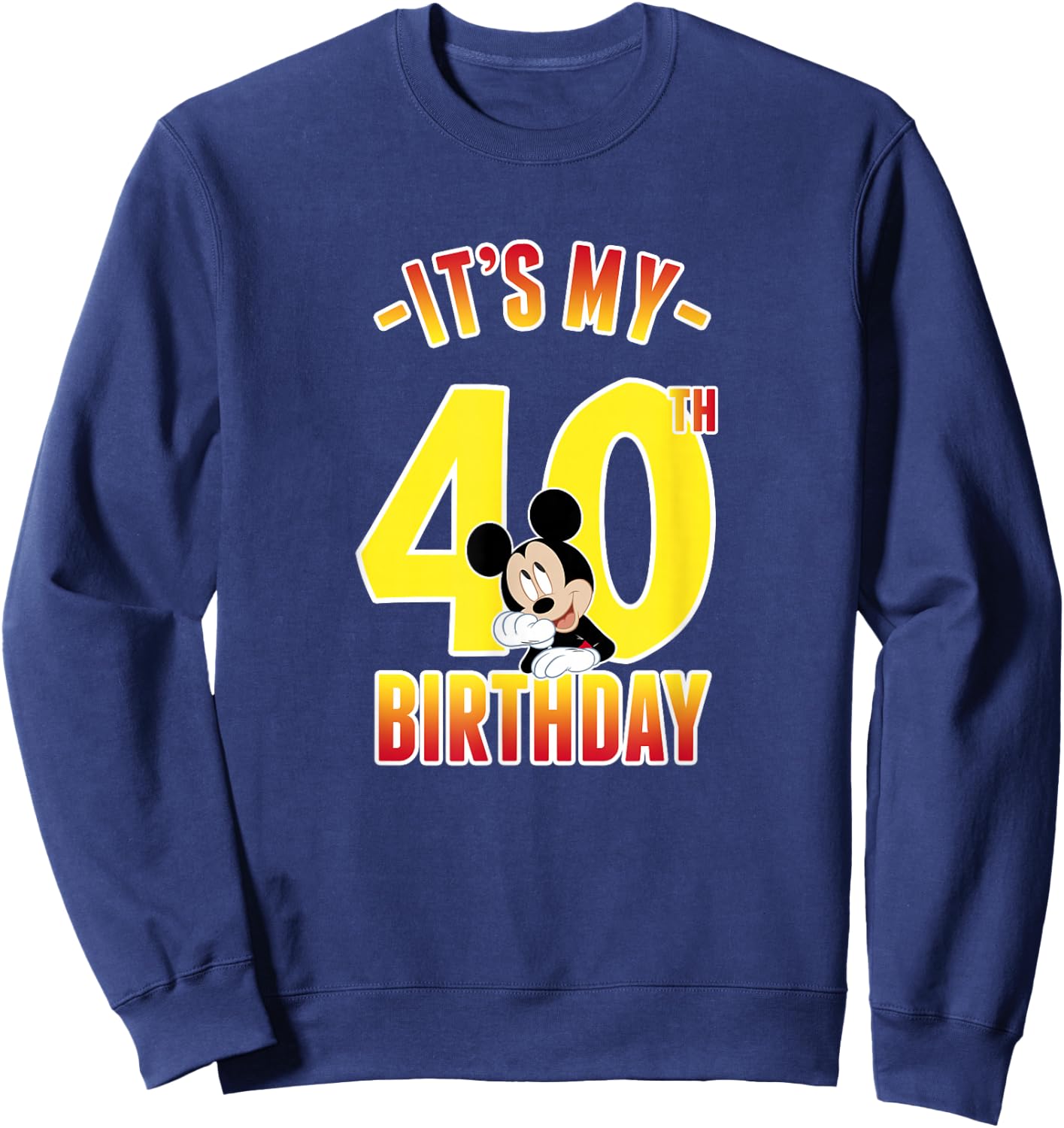 Disney Mickey Mouse It's My 40th Birthday Gradient Portrait Sweatshirt - Sweatshirt | Navy