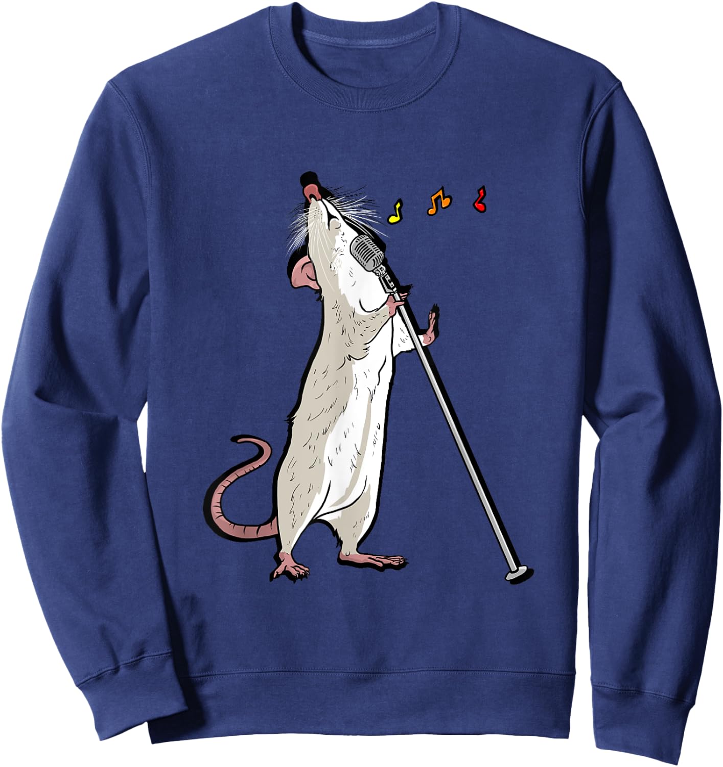 White singing rat Gift rodents and rat friends Sweatshirt - Sweatshirt | Navy
