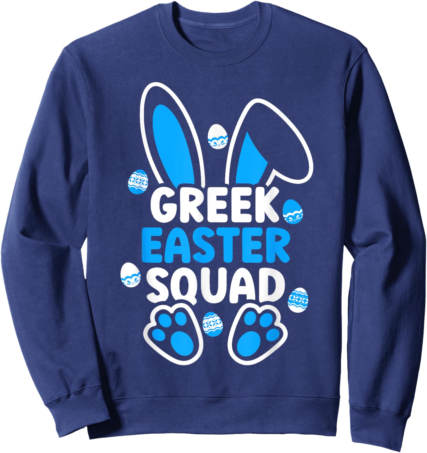 Greek Easter Squad Family Matching Easter Egg Greek Kids Sweatshirt - Sweatshirt | Navy