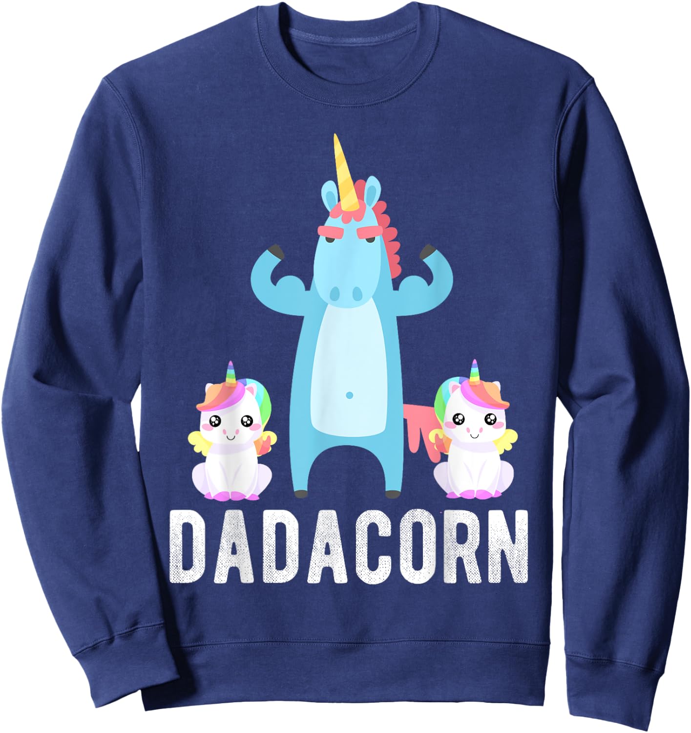 Dadacorn, Funny Unicorn Lover for Papa Dad and Kid Sweatshirt - Sweatshirt | Navy