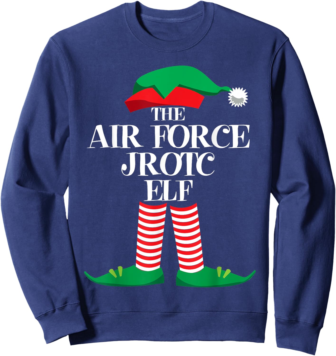 Air Force JROTC Elf Matching Group Family Christmas Pajama Sweatshirt - Sweatshirt | Navy