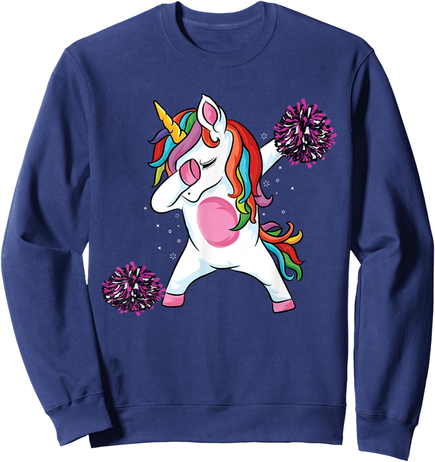 Magical dabbing unicorn cheer cute unicorn Cheerleading Sweatshirt - Sweatshirt | Navy