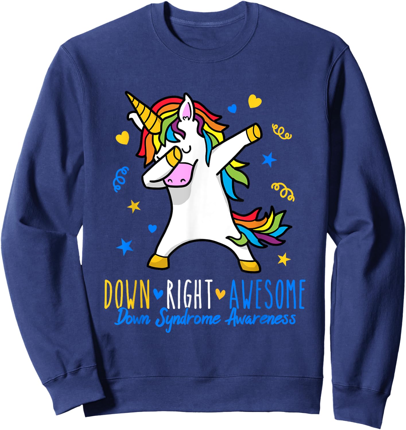 Simply ingenious down syndrome awareness dabbing unicorn Sweatshirt - Sweatshirt | Navy