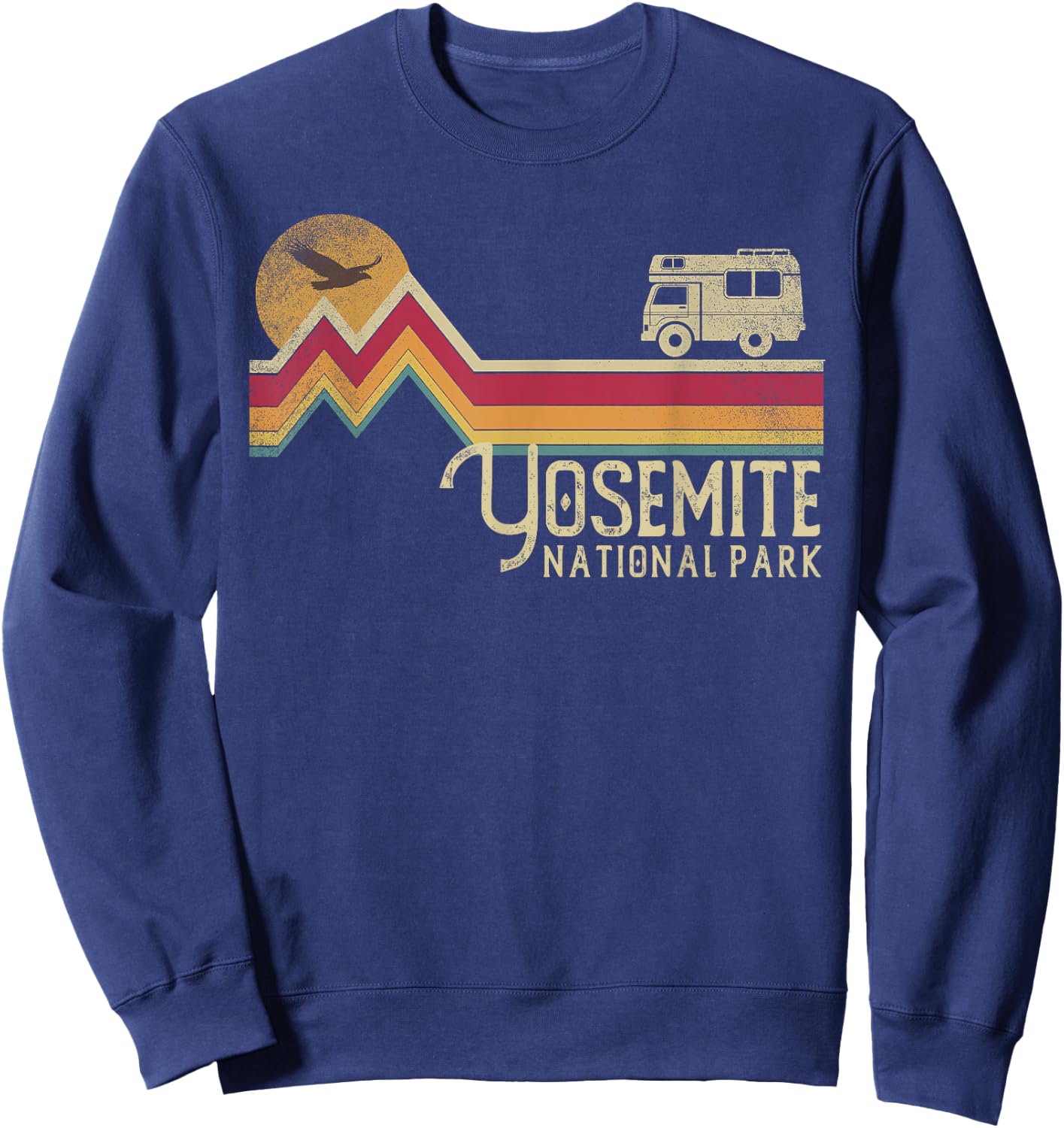 Yosemite National Park Retro Style Vintage California Sweatshirt - Sweatshirt | Navy
