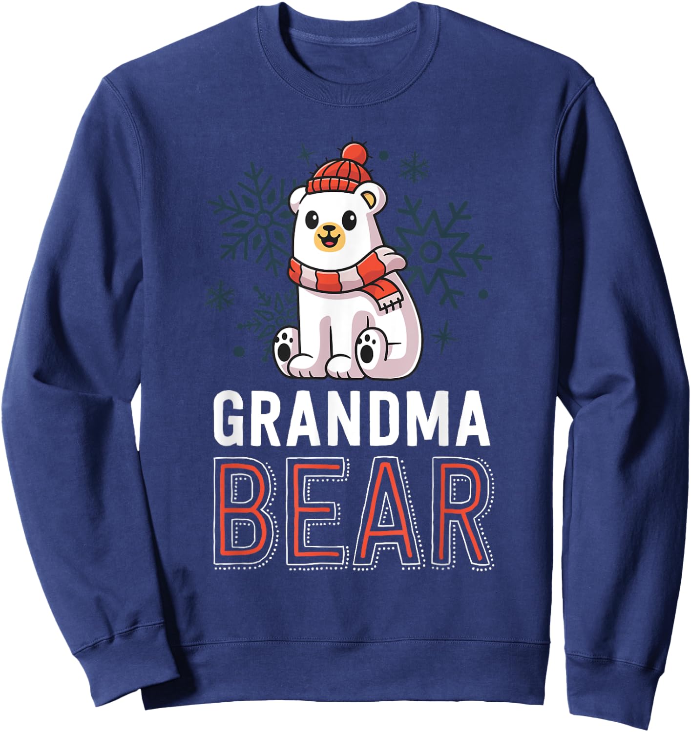Grandma Bear Family Christmas Shirt Polar Bear Holiday Xmas Sweatshirt - Sweatshirt | Navy