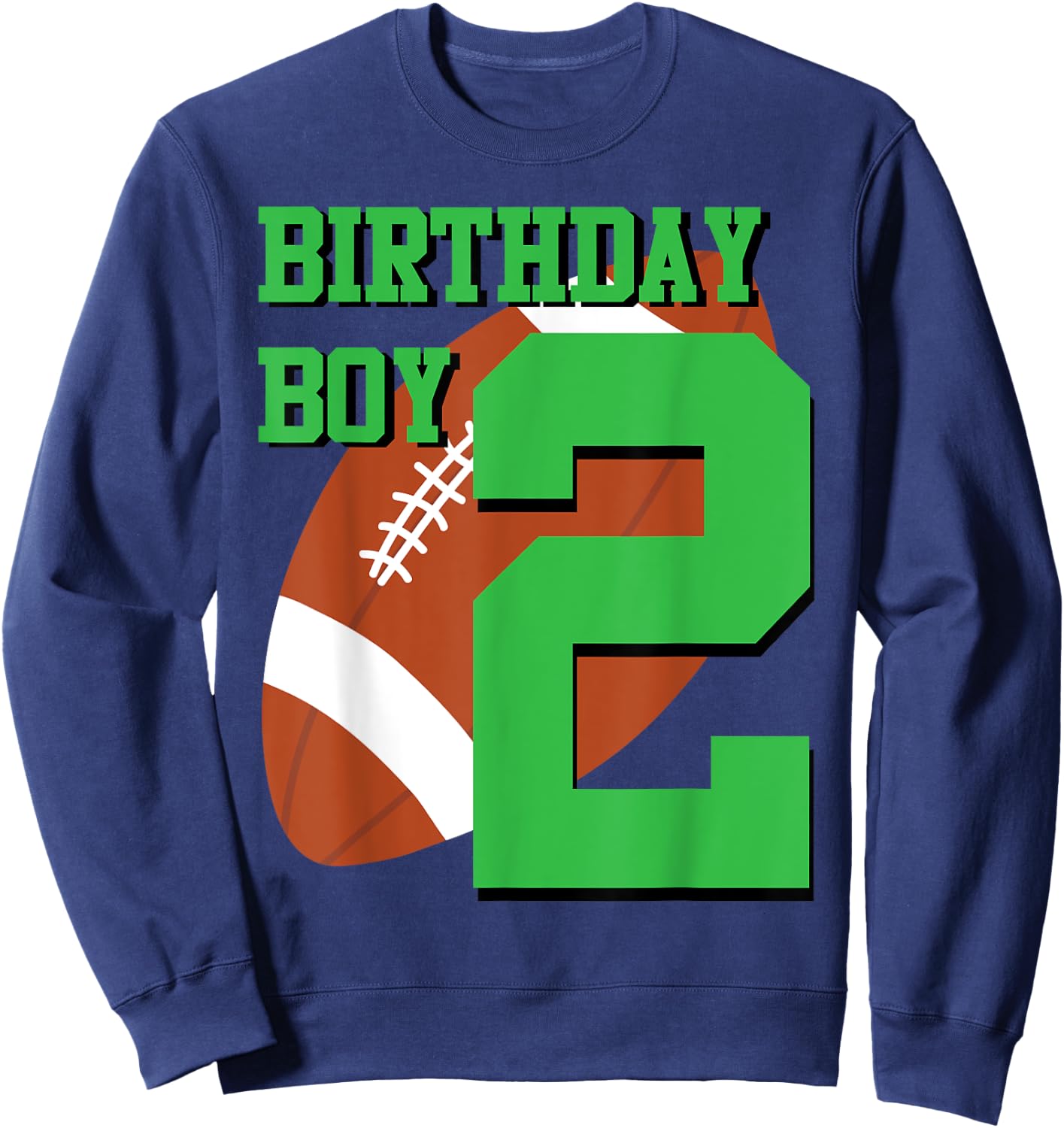 2nd Birthday Football Boy | 2 year old Field Players Sweatshirt - Sweatshirt | Navy