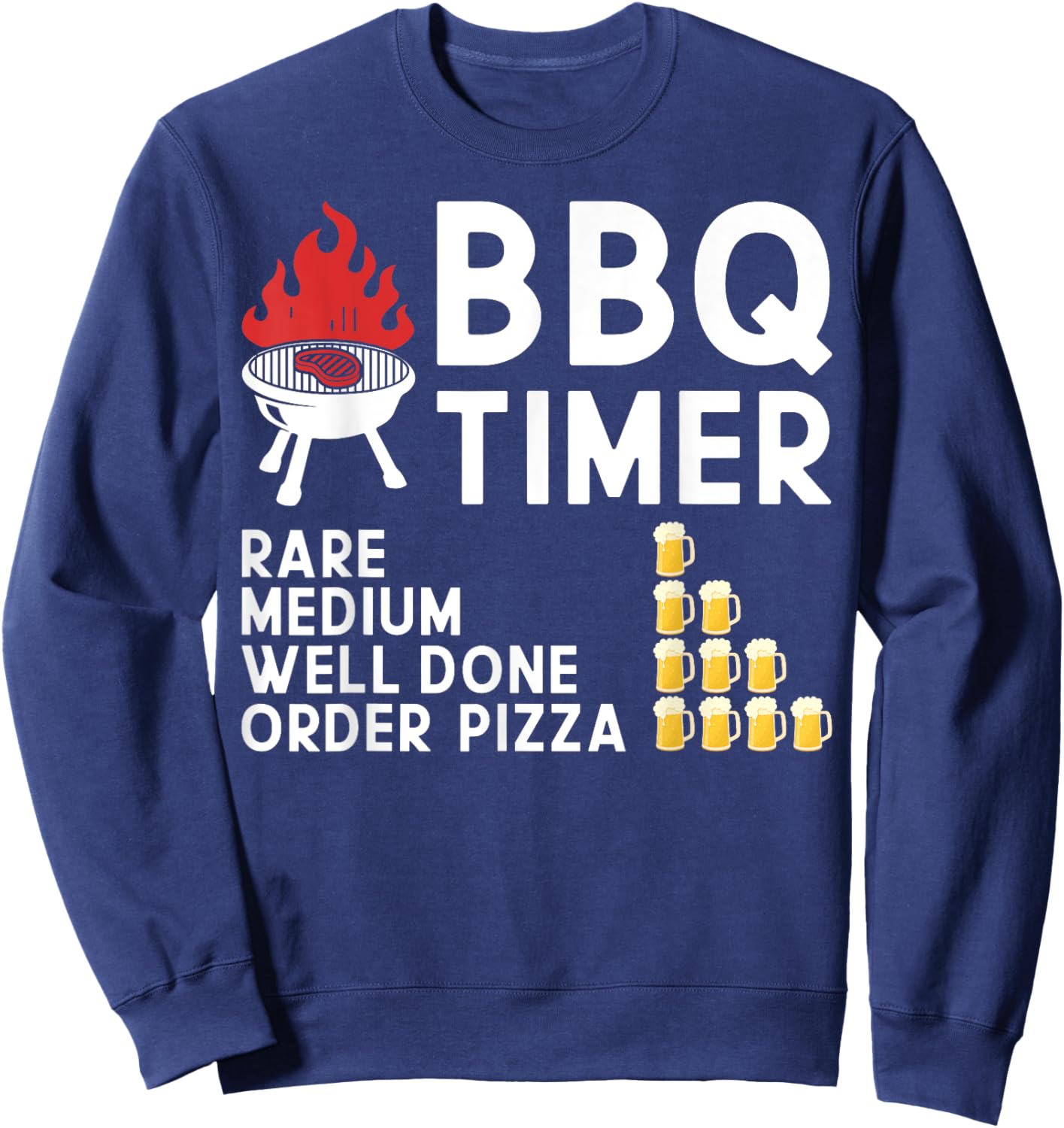 BBQ Timer Barbecue Grilling Smoker Drinking Sweatshirt - Sweatshirt | Navy