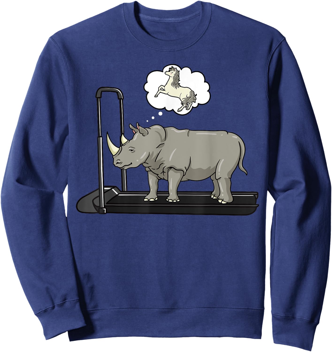 Rhino Loves Unicorn Rhinoceros Animal Wildlife Lover Safari Sweatshirt - Sweatshirt | Navy