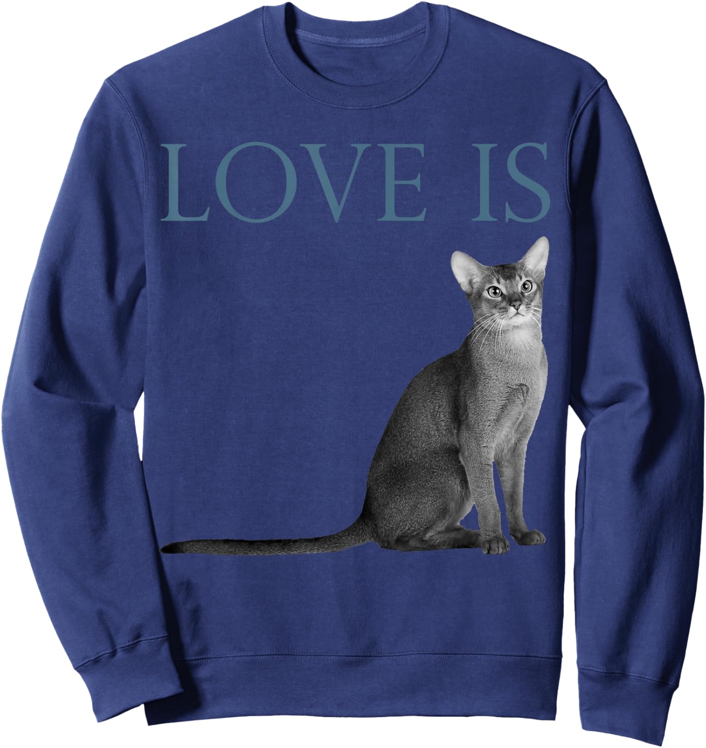 Love Is Abyssinian Cat Sweatshirt - Sweatshirt | Navy