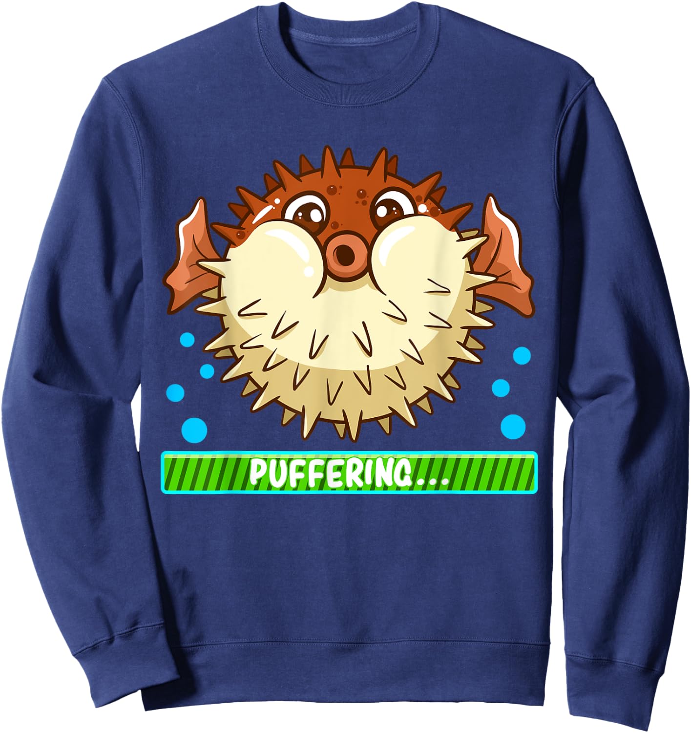 Pufferfish Puffering Puffers Tetraodontidae Fish Boys Girls Sweatshirt - Sweatshirt | Navy