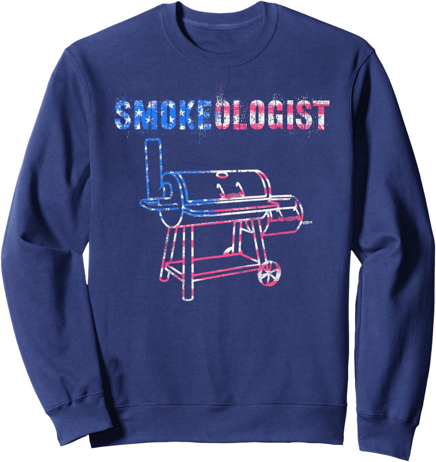 Sarcastic USA Grilling SMOKEOLOGIST Grill Smokeologist Sweatshirt - Sweatshirt | Navy