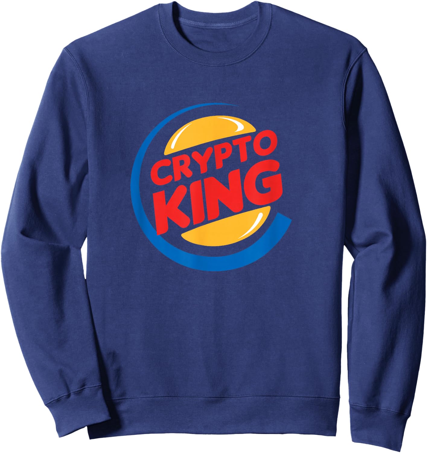Crypto King - Funny Cryptocurrency Sweatshirt - Sweatshirt | Navy