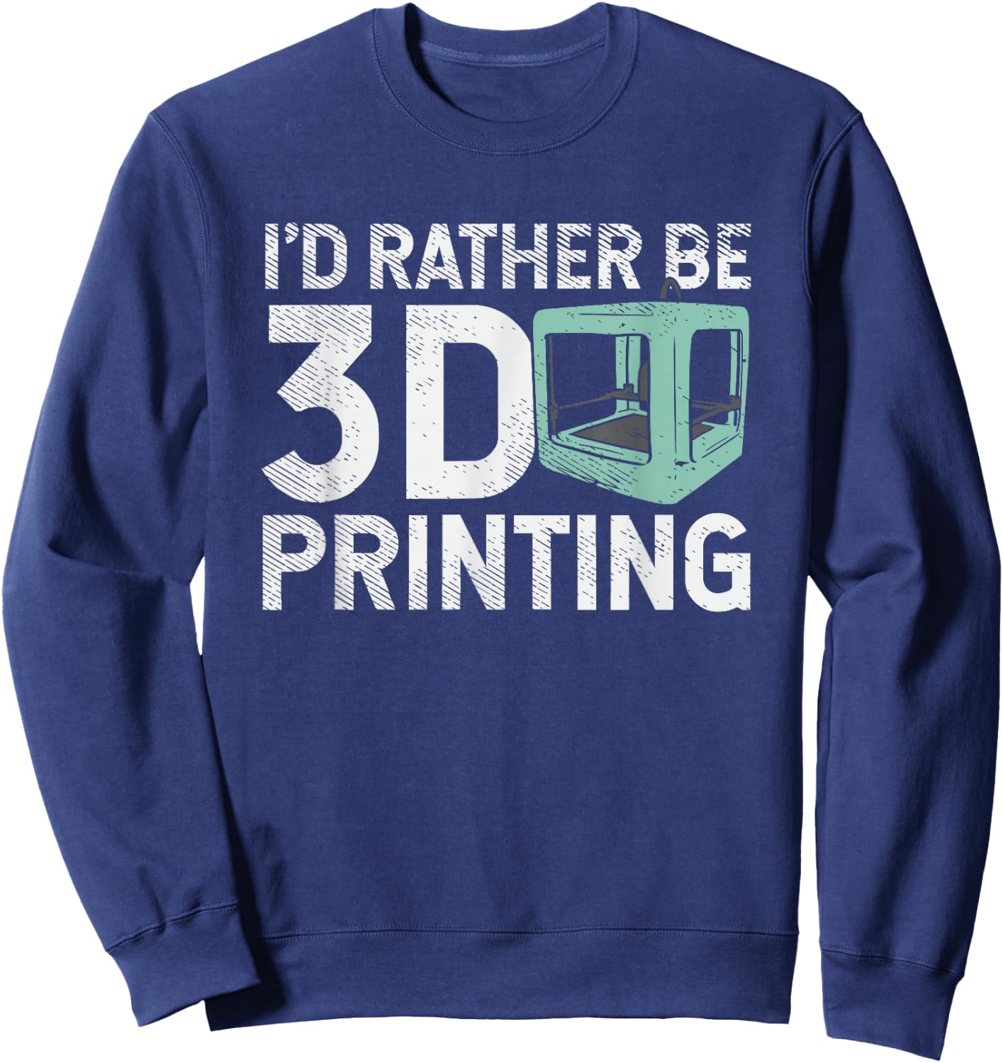 3D Printing, Custom 3D Printing, 3D Print Sweatshirt - Sweatshirt | Navy