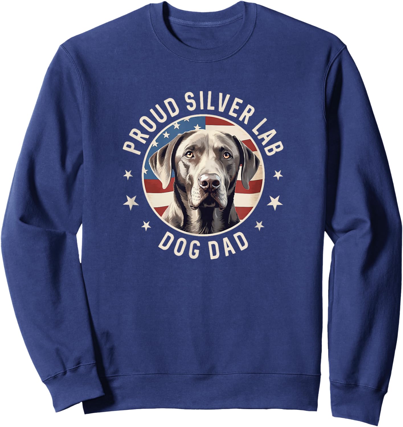 Proud Silver Labrador Retriever Dog Dad Sweatshirt - Sweatshirt | Navy