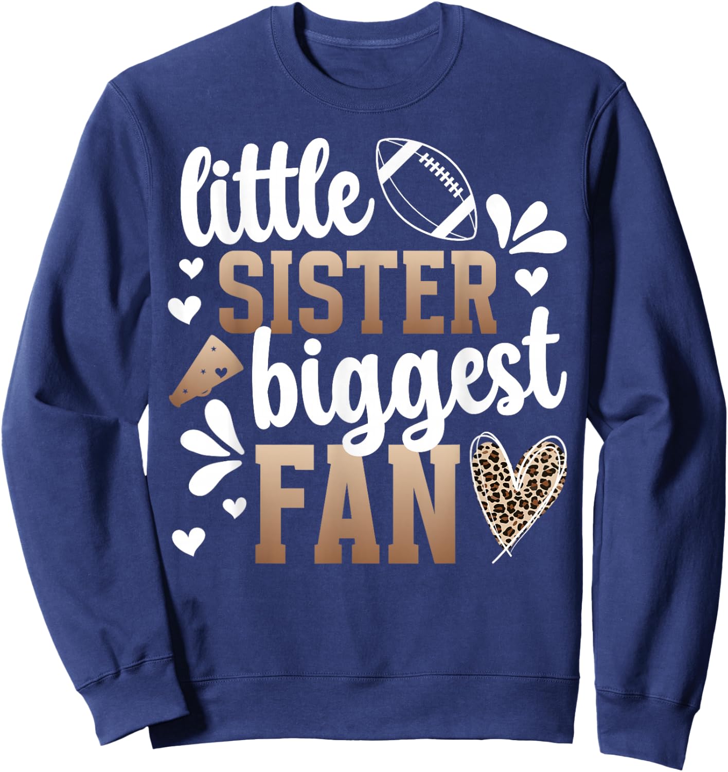 Little Sister Flag Football Sister of A Flag Football Player Sweatshirt - Sweatshirt | Navy