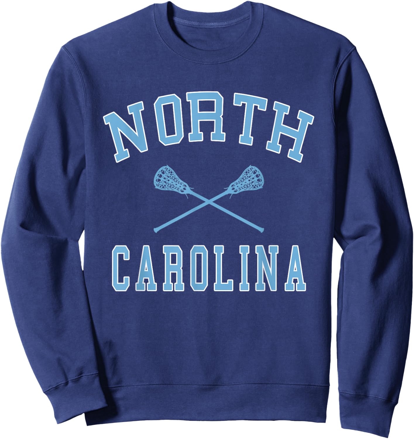 North Carolina Lacrosse Vintage NC LAX Weathered Sweatshirt - Sweatshirt | Navy