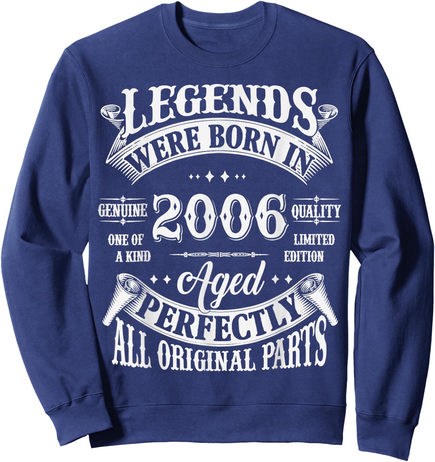 19th Birthday 19 Years Old Vintage Legends Born In 2006 Sweatshirt - Sweatshirt | Navy
