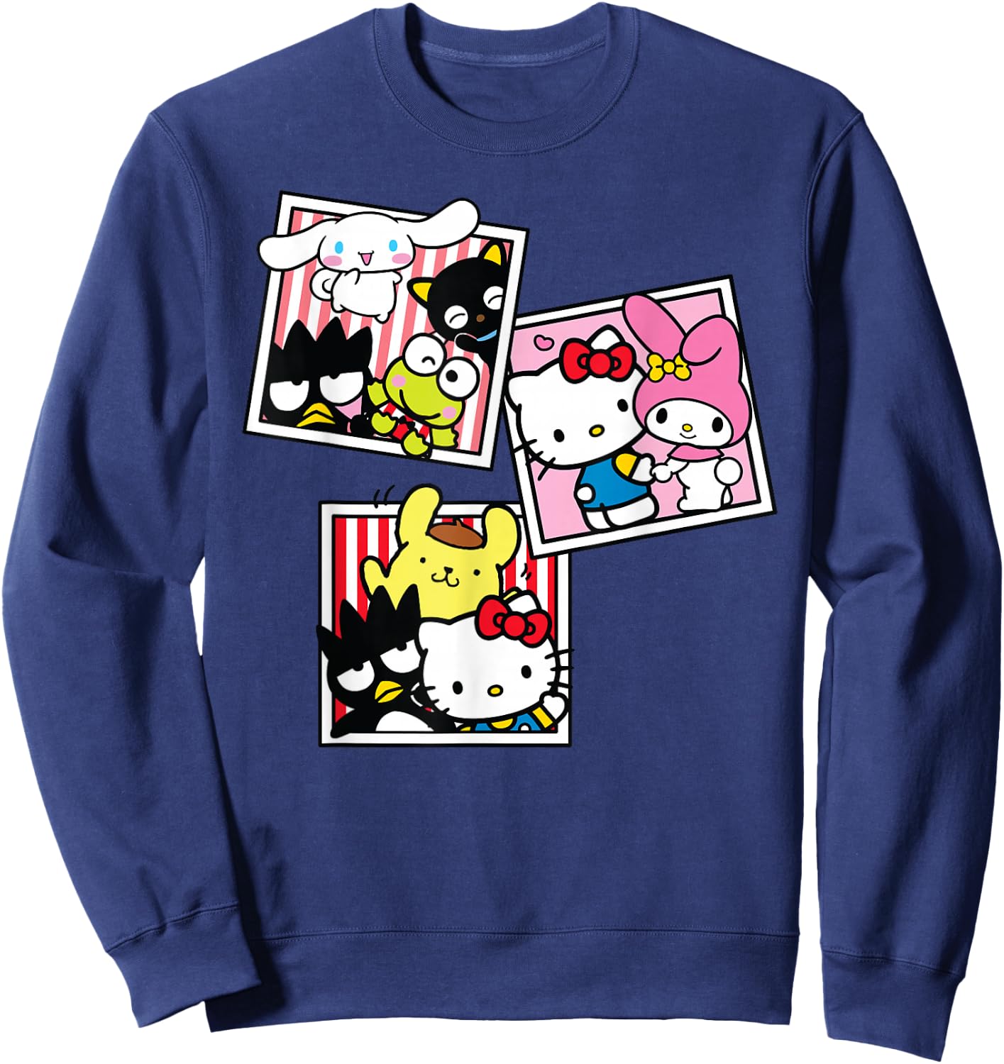 Hello Kitty And Friends Photo Booth Fun Short Sleeve Sweatshirt - Sweatshirt | Navy