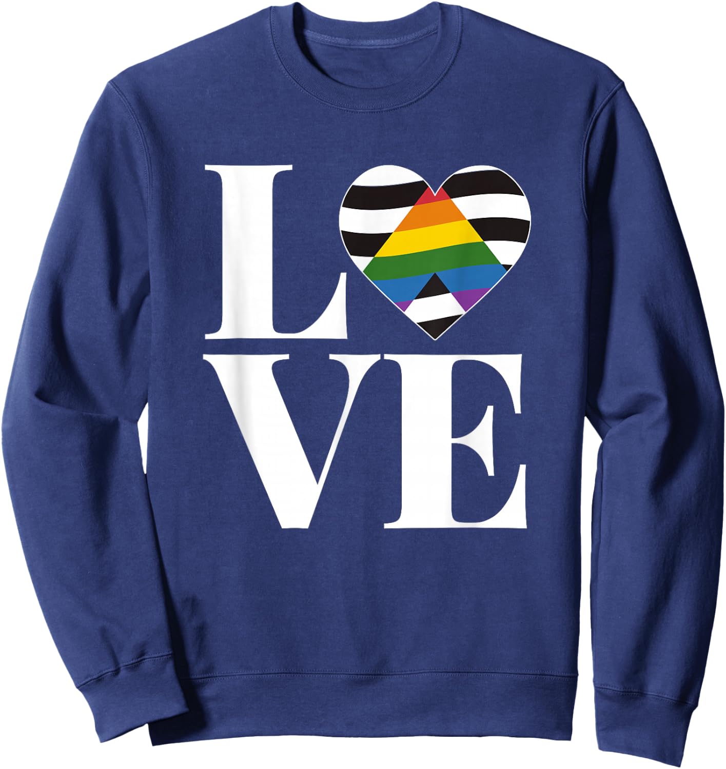 LOVE Straight Alliance Shirt Straight Ally Pride Flag Sweatshirt - Sweatshirt | Navy
