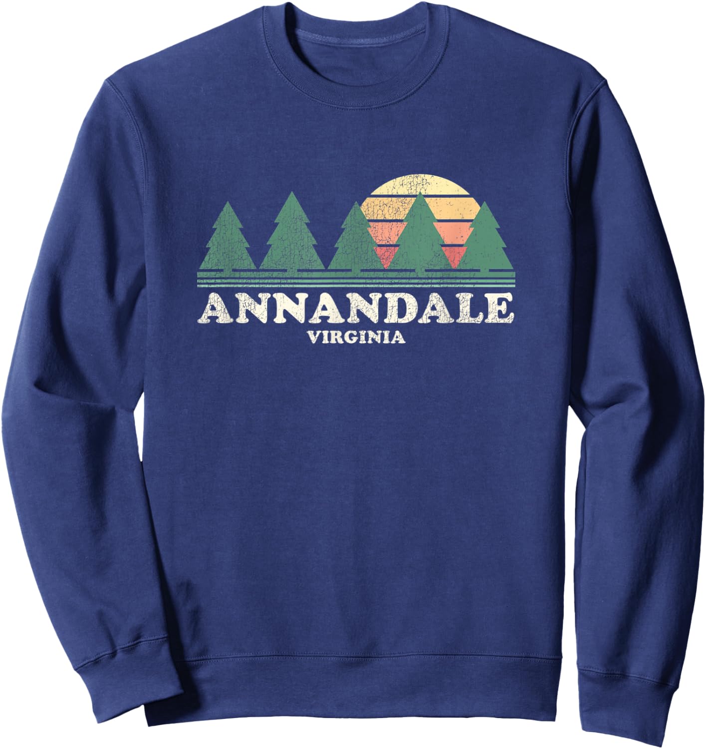 Annandale VA Vintage Throwback Retro 70s Design Sweatshirt - Sweatshirt | Navy