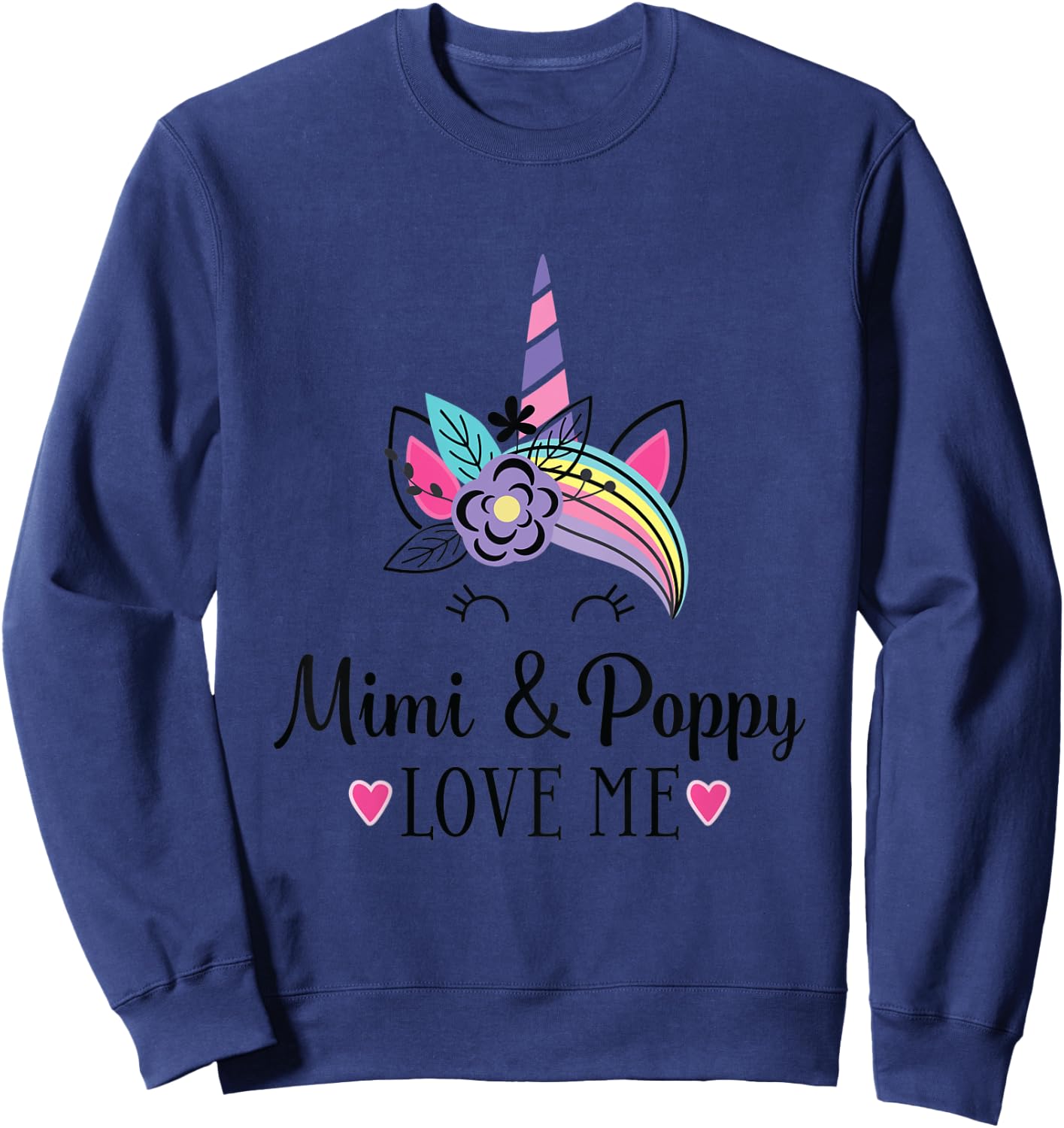 Kids Mimi and Poppy Love Me Granddaughter Unicorn Sweatshirt - Sweatshirt | Navy