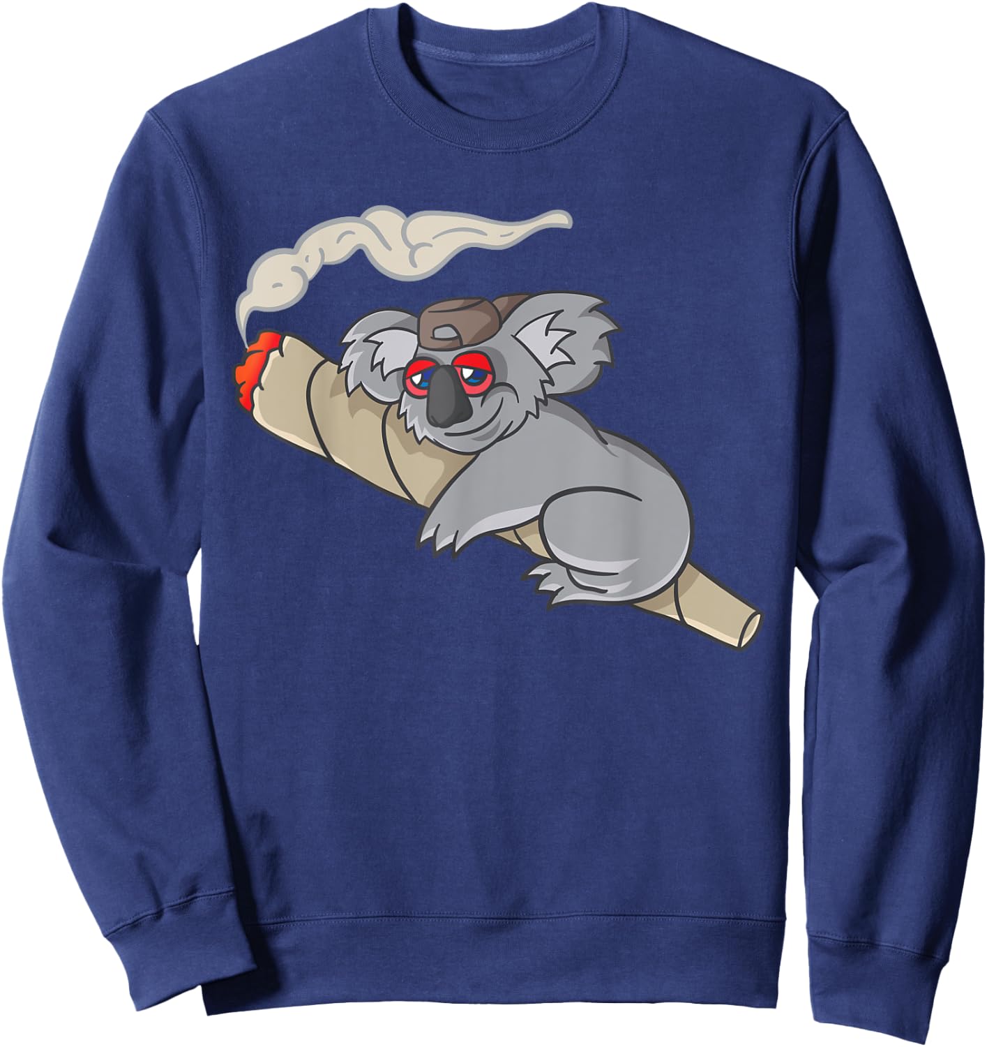 Koala Smokes Grass Marijuana Hemp Cannabis Stoning Koala Bear Sweatshirt - Sweatshirt | Navy