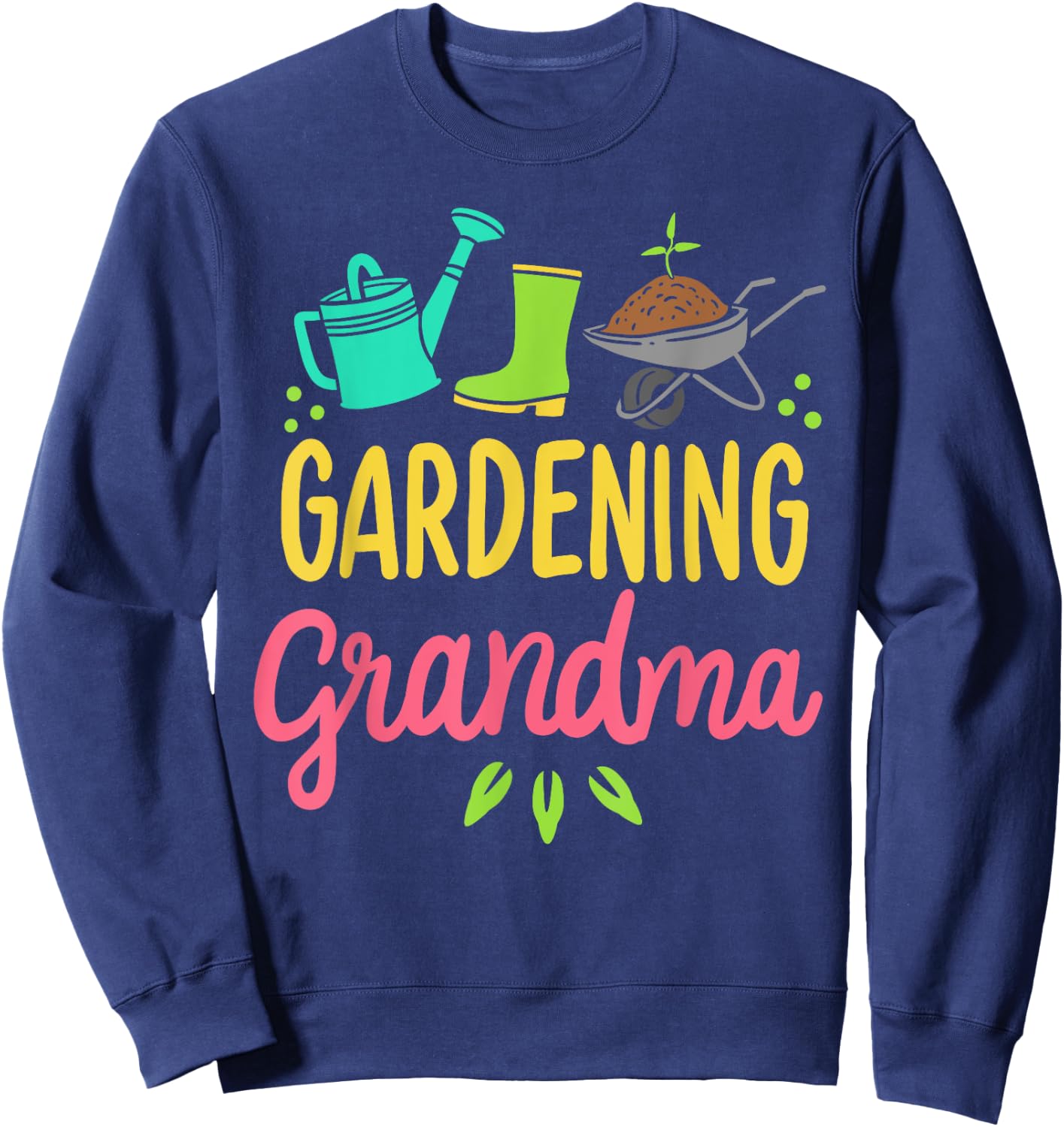 Cute Gardening Grandma Gift Funny Vegetable Garden Gardener Sweatshirt - Sweatshirt | Navy