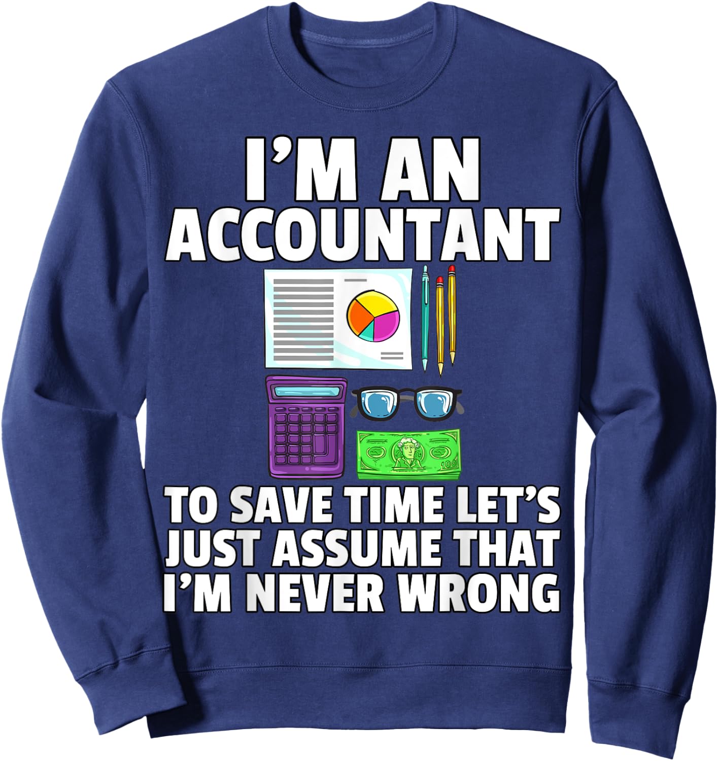 CPA Bookkeeping Gift Accountant Bookkeeper Sweatshirt - Sweatshirt | Navy