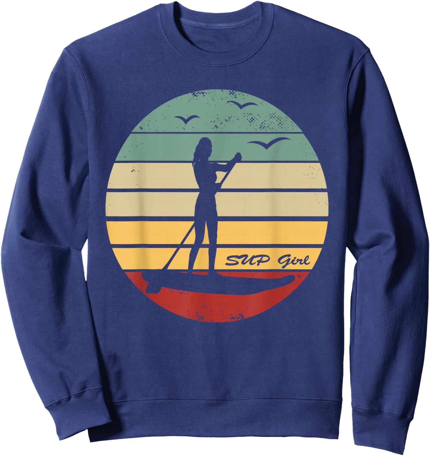 SUP Girl - Retro Stand Up Paddle Board - Water Sports Women Sweatshirt - Sweatshirt | Navy